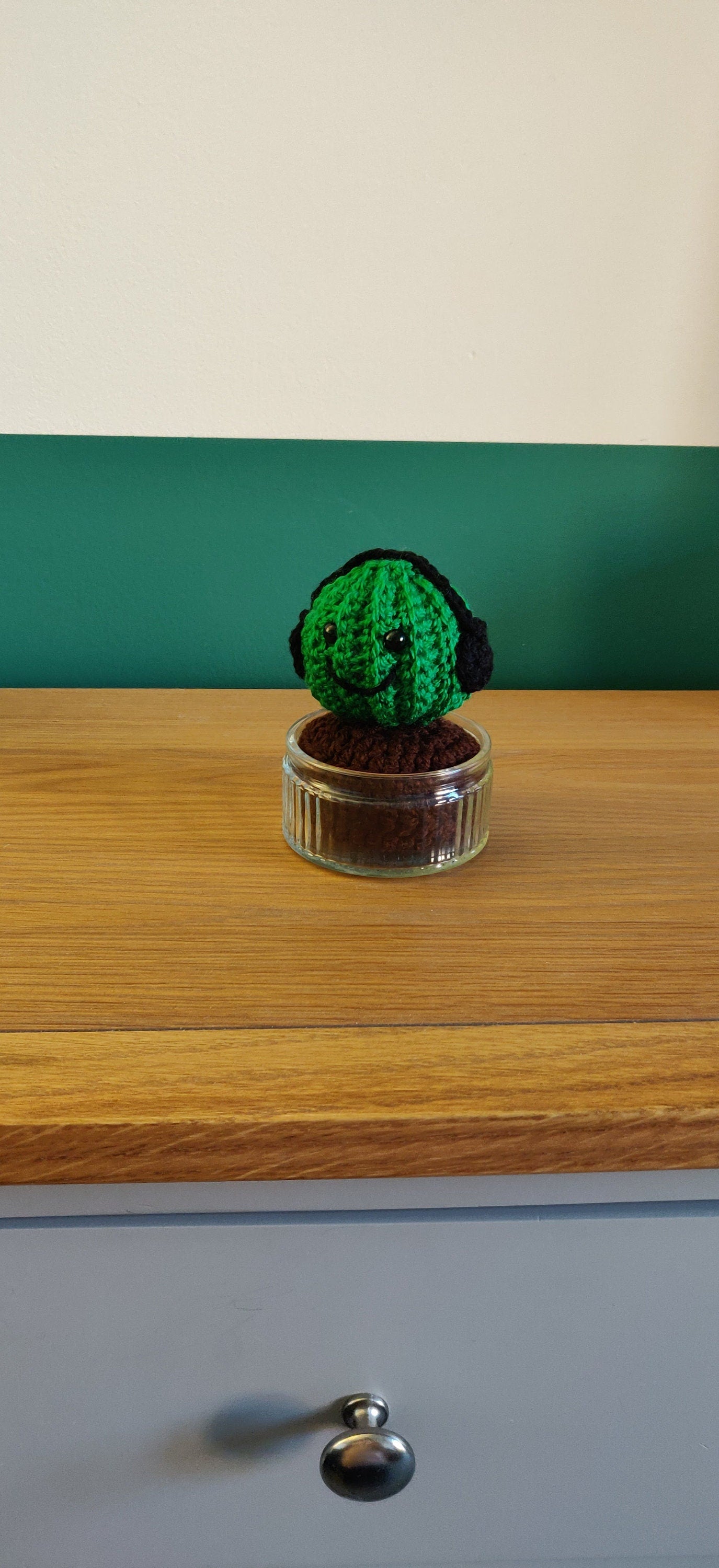 Crochet Cactus with Headphones: Kawaii Music Lover Gift