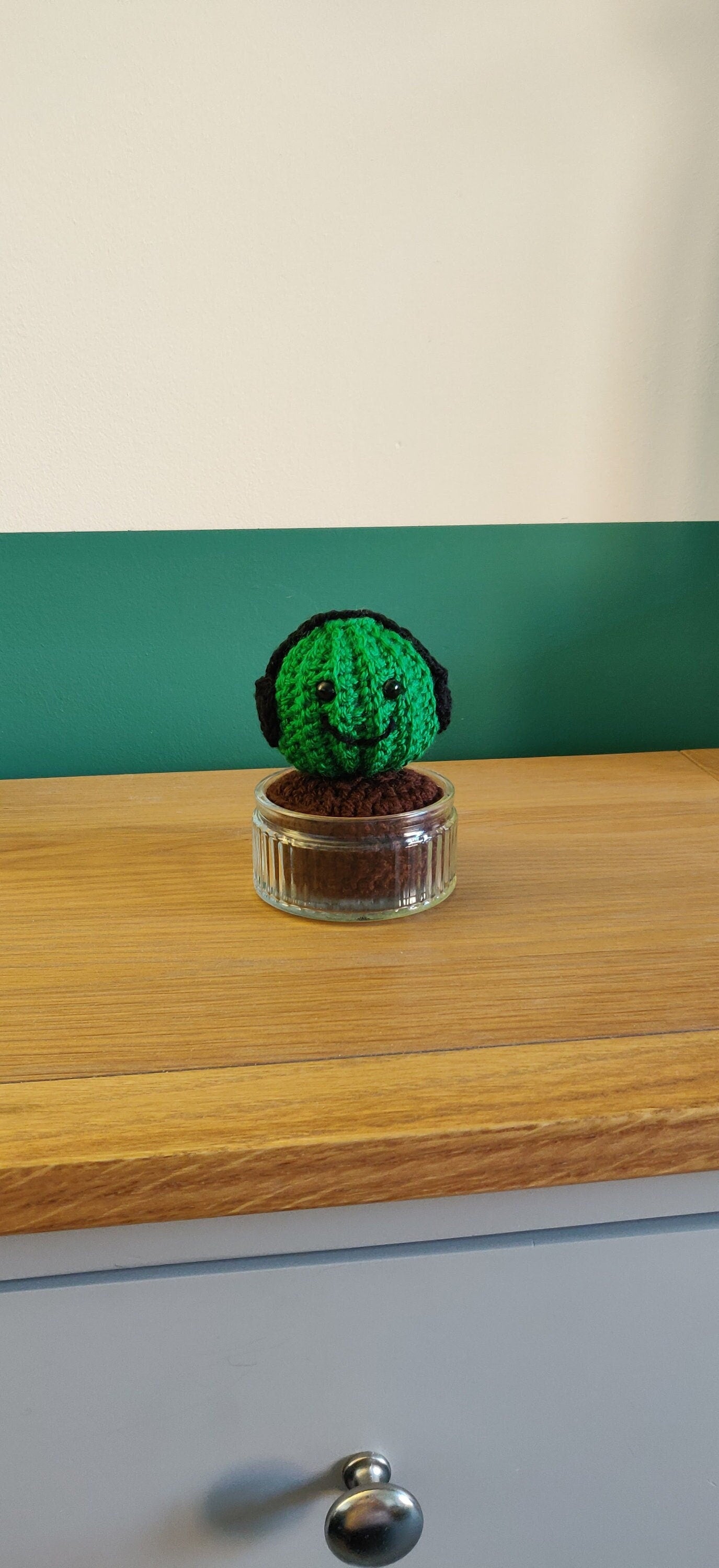 Crochet Cactus with Headphones: Kawaii Music Lover Gift