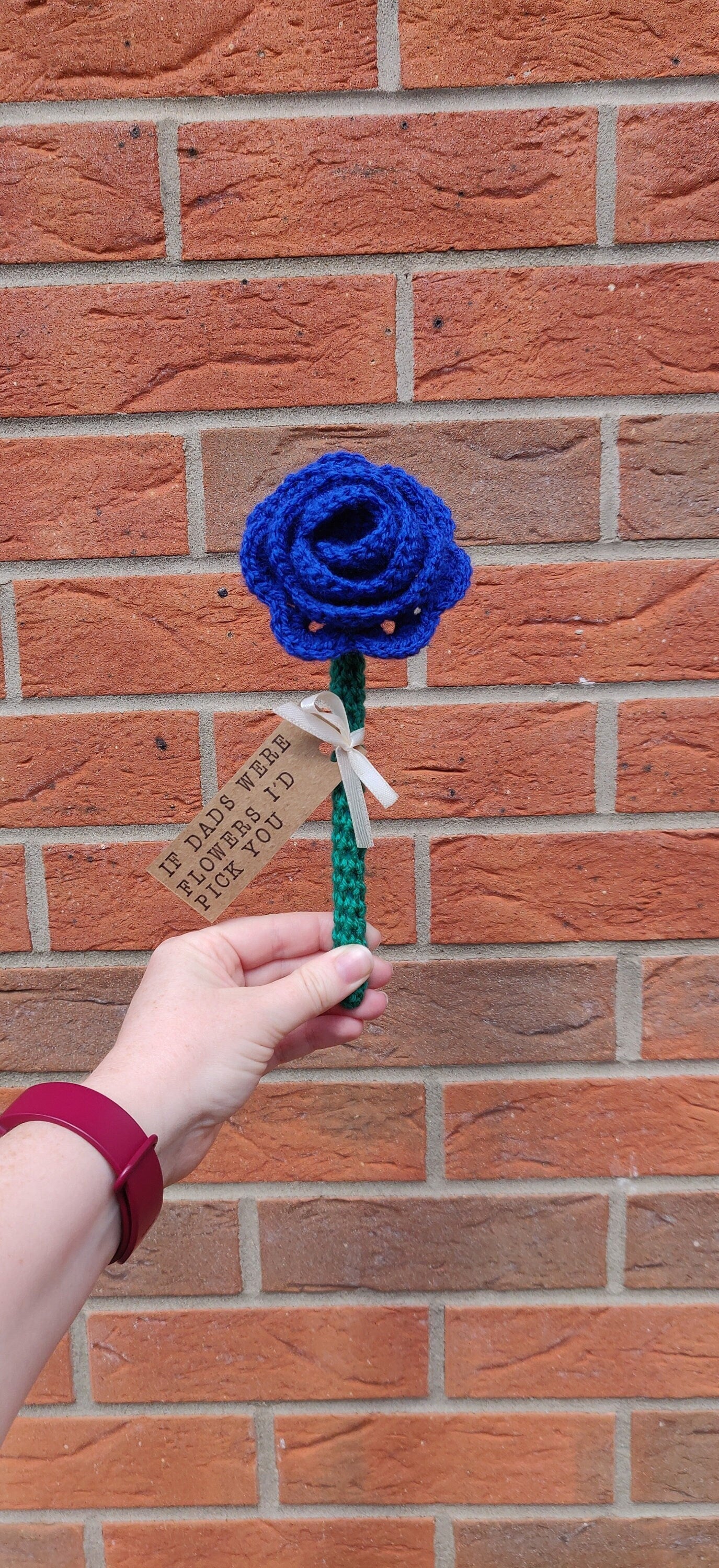 If Dad's Were Flowers I'd Pick You, Fathers Day Gift, Unique Dad Birthday Present, Gardening Gift, Personalised Gift Tag, Blue Rose for Him