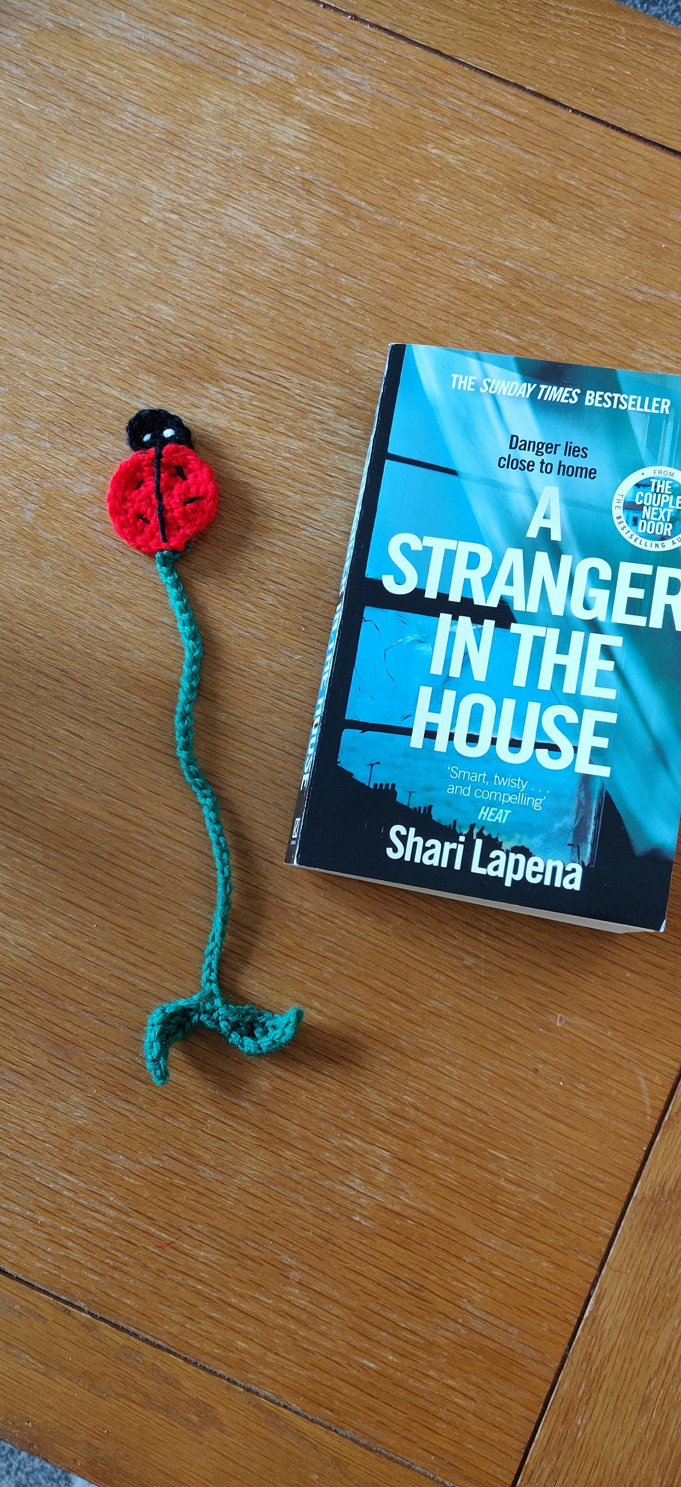 Ladybird Bookmark, Crochet Animal Bookmark, Book Accessories, Book Gift, Small Ladybug Gift, Crochet Gift, Red and Black Ladybird Plush Gift