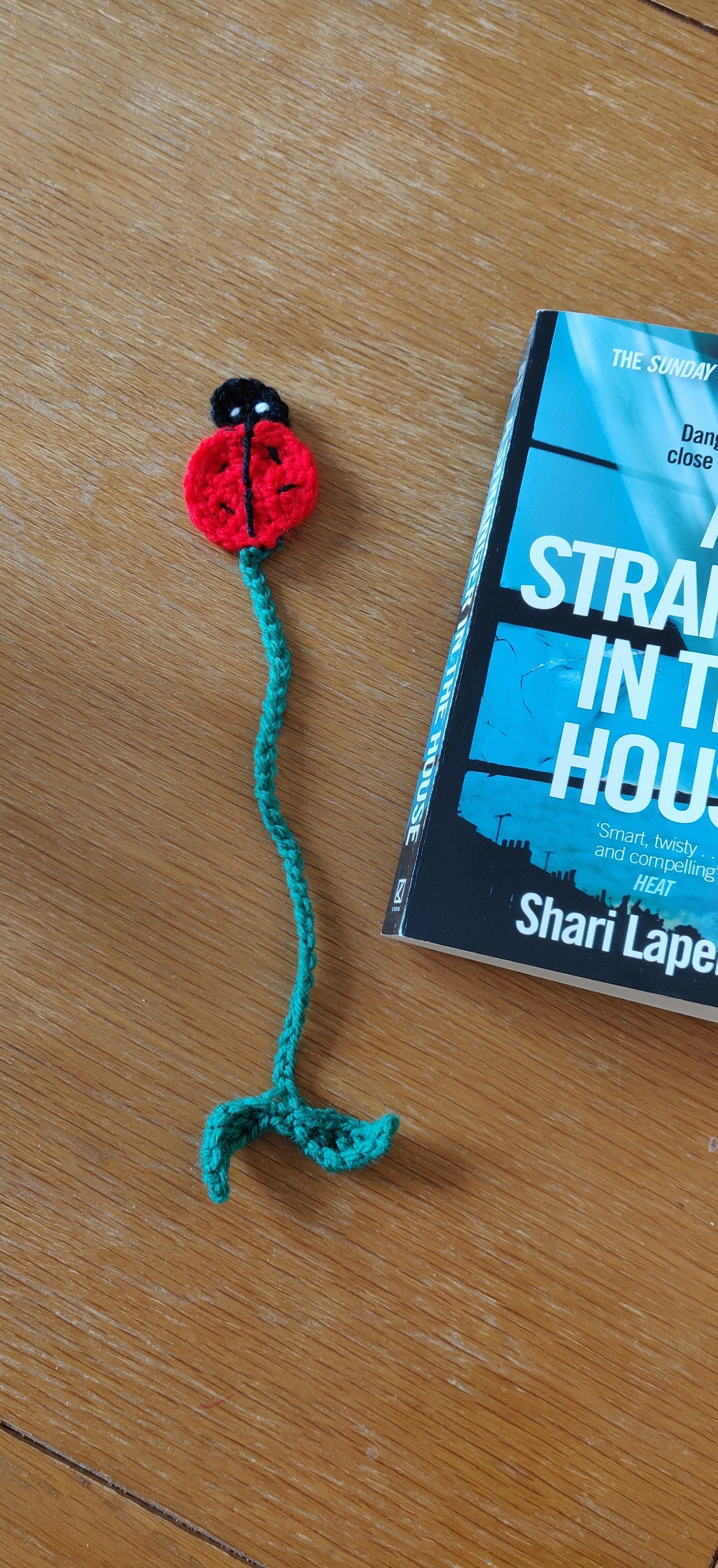Ladybird Bookmark, Crochet Animal Bookmark, Book Accessories, Book Gift, Small Ladybug Gift, Crochet Gift, Red and Black Ladybird Plush Gift