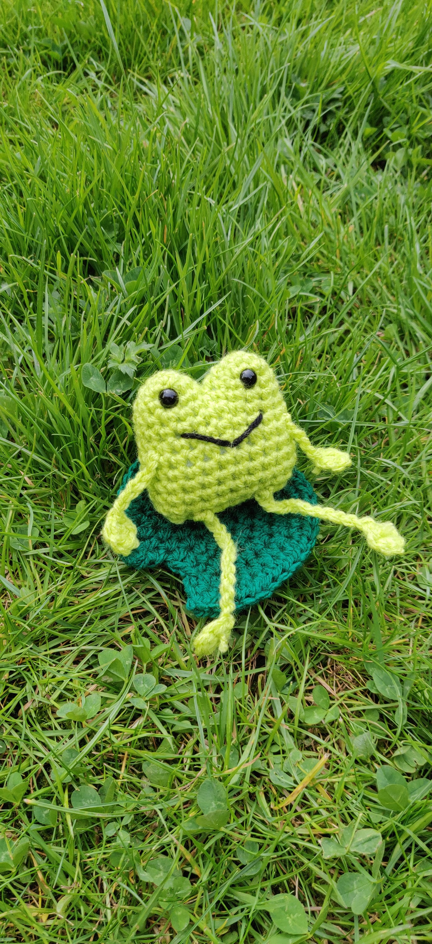 Crochet Frog with Water Lily, Frog Plush, Frog Gift for Kids, Toad Ornament, Froggy Figurine, Fun Frog Prince, Shelf Sitter, Shelf Buddy