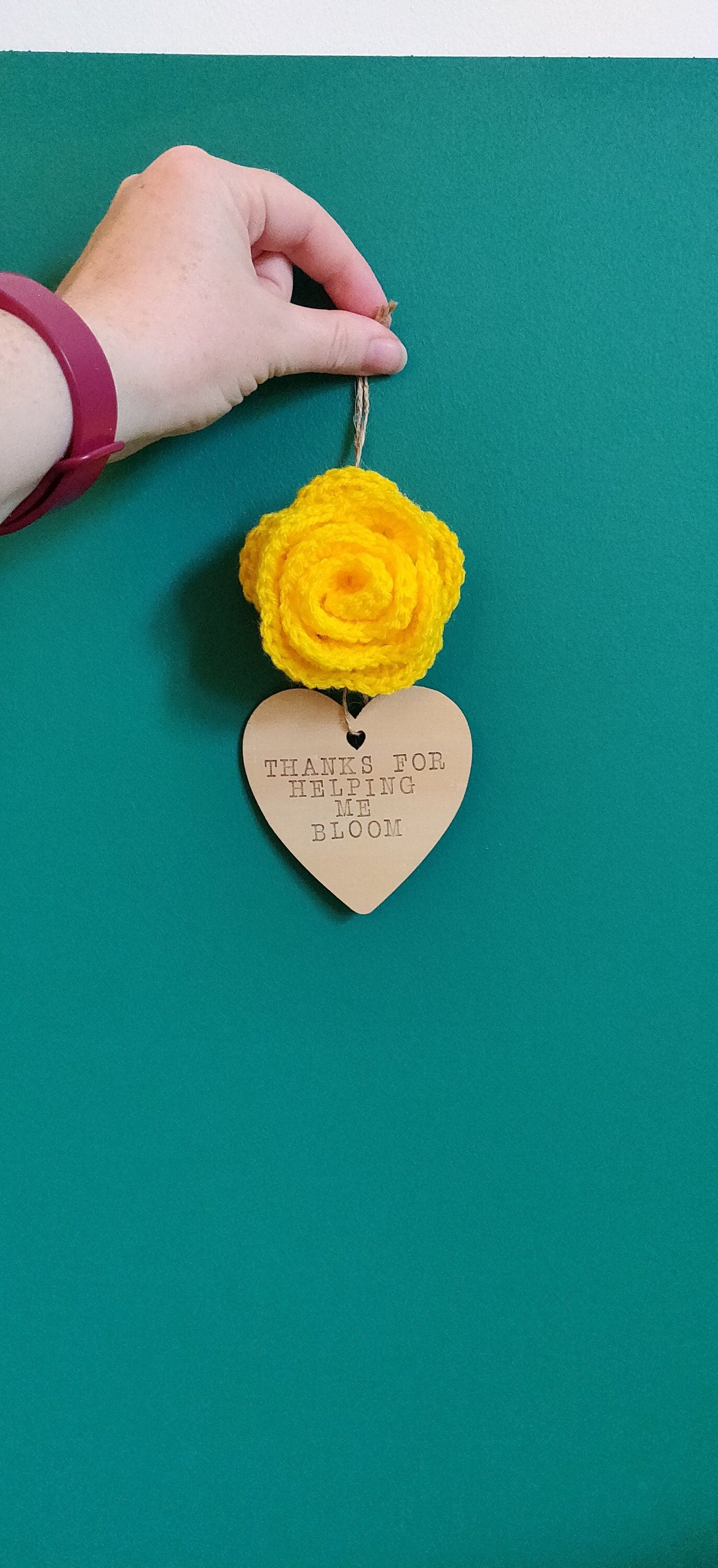 Thank You For Helping Me Bloom Teacher Gift,  Rose Teacher Gift, Teacher Sign, Unique Teacher Gift, Teacher Wall, Teacher Hanging Heart