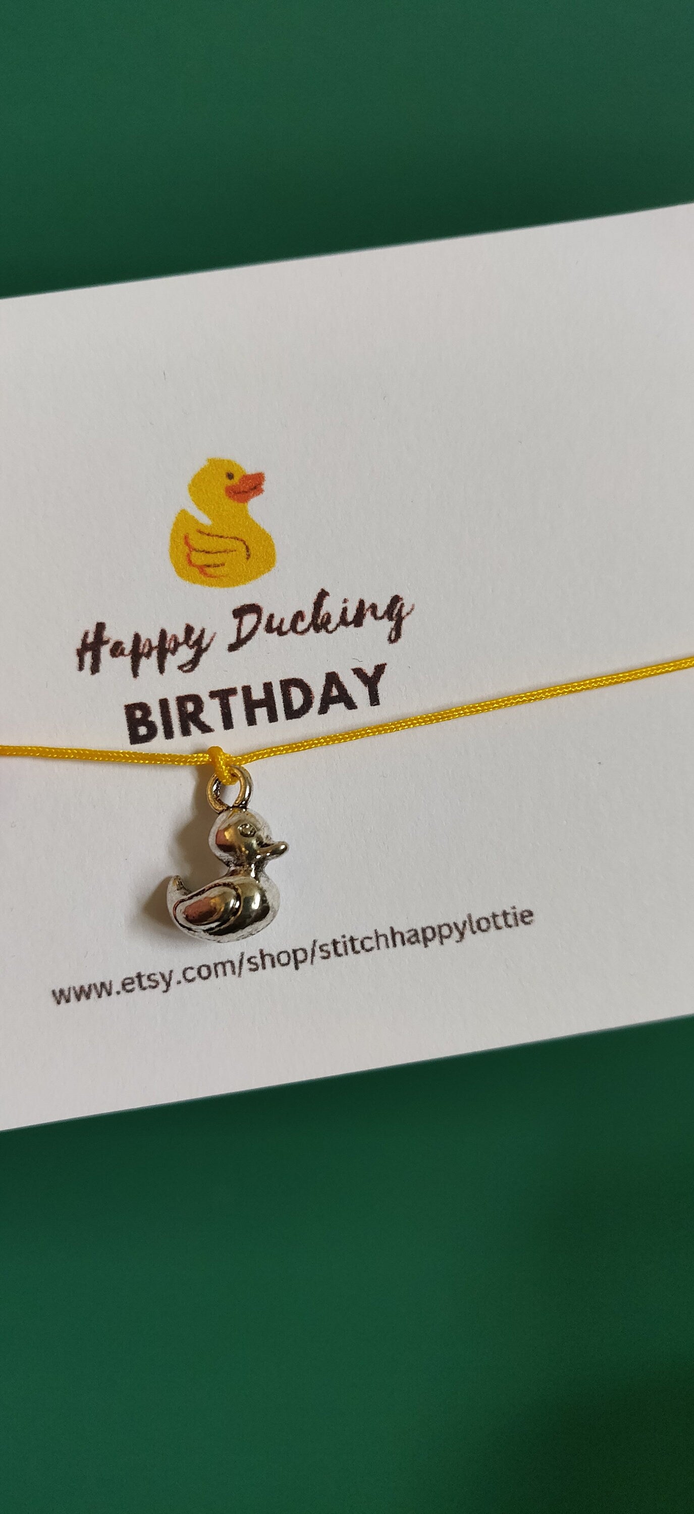 Duck Charm Bracelet, Yellow Duck Gift, Happy Ducking Birthday Card, I love you so Ducking Much, I'm Quackers About You, Duck Jewellery,