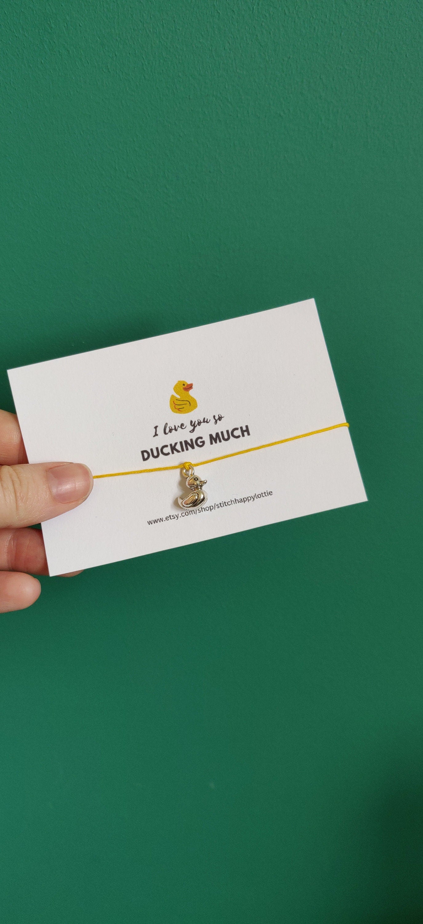 Duck Charm Bracelet, Yellow Duck Gift, Happy Ducking Birthday Card, I love you so Ducking Much, I'm Quackers About You, Duck Jewellery,