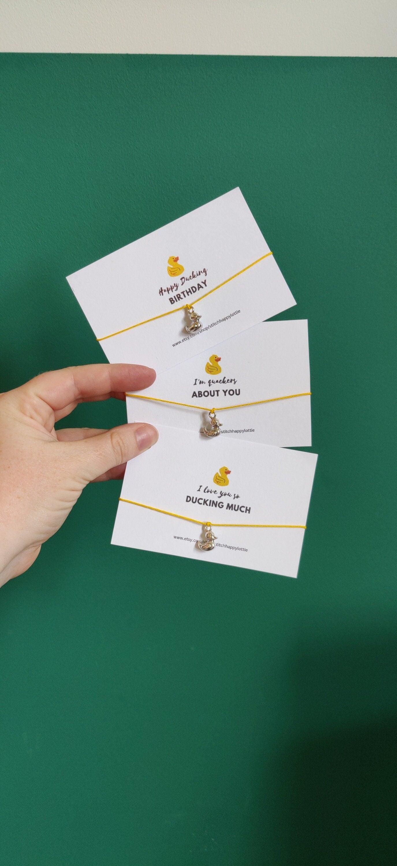 Duck Charm Bracelet, Yellow Duck Gift, Happy Ducking Birthday Card, I love you so Ducking Much, I'm Quackers About You, Duck Jewellery,