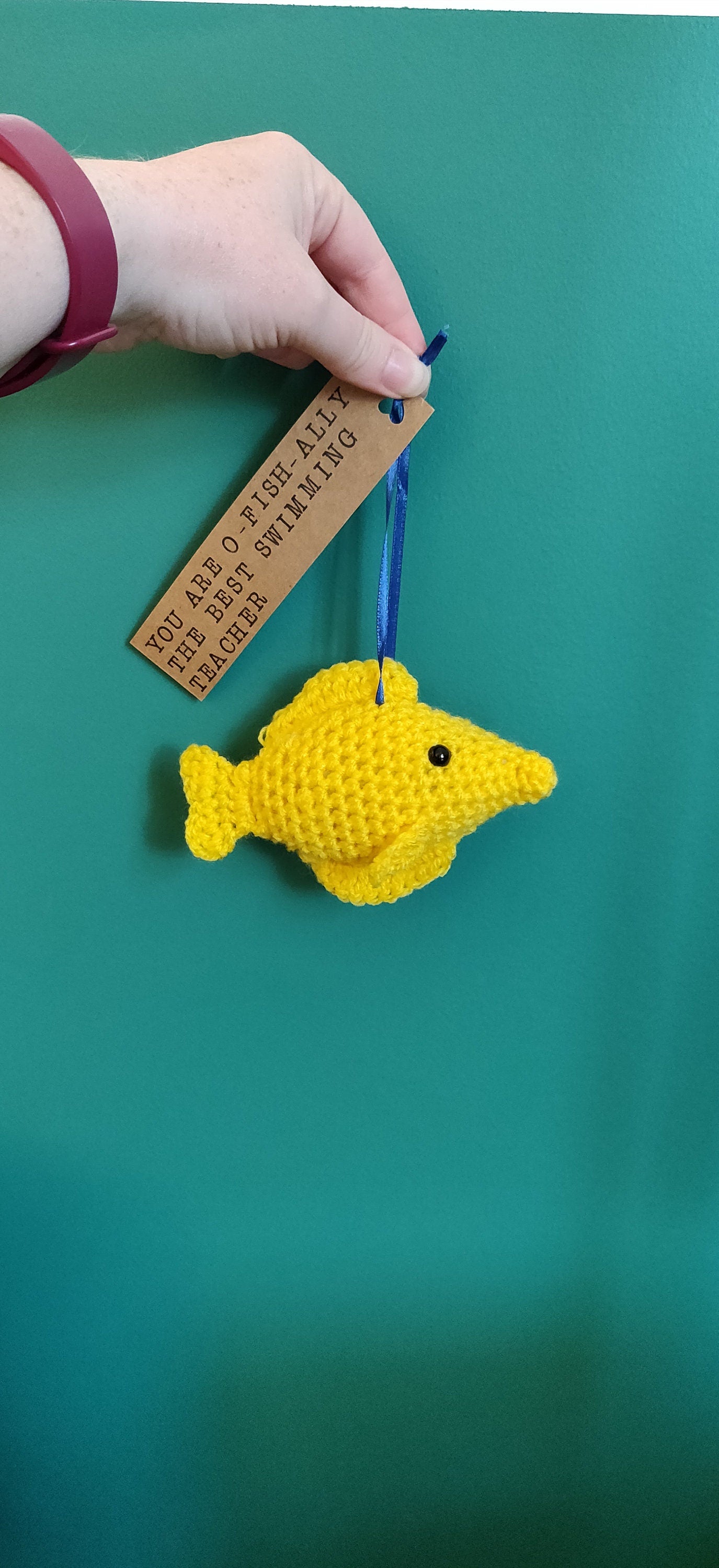 Crochet Yellow Fish, Swimming Instructor Gift