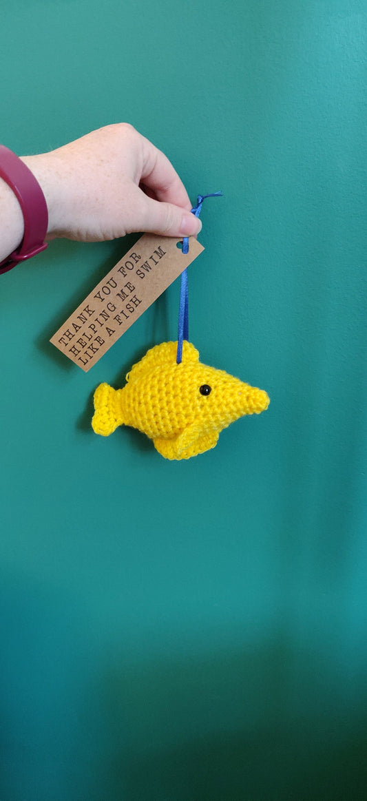 Crochet Yellow Fish, Swimming Instructor Gift