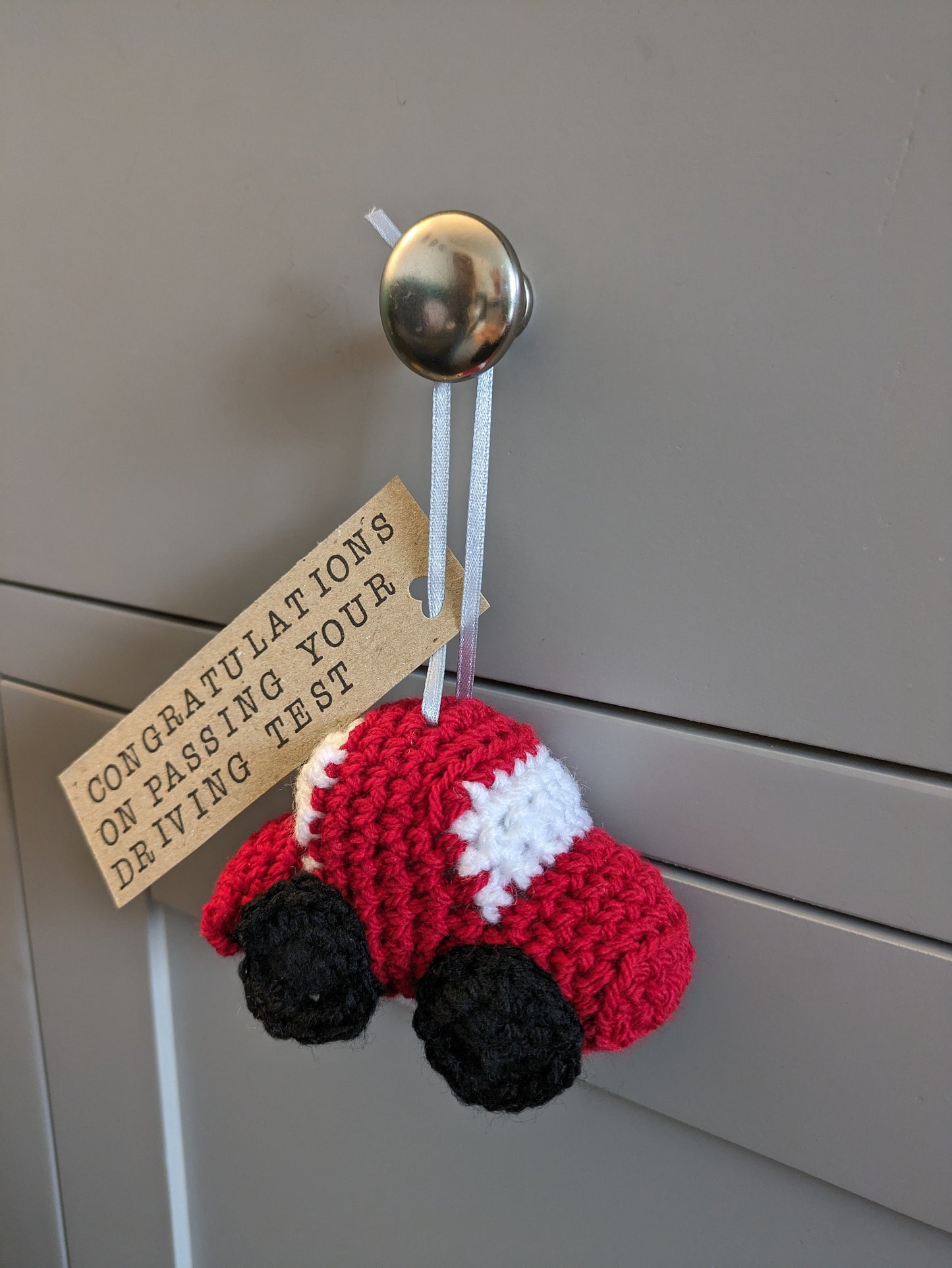 Crochet Car Charm: Personalized Driving Test Gift