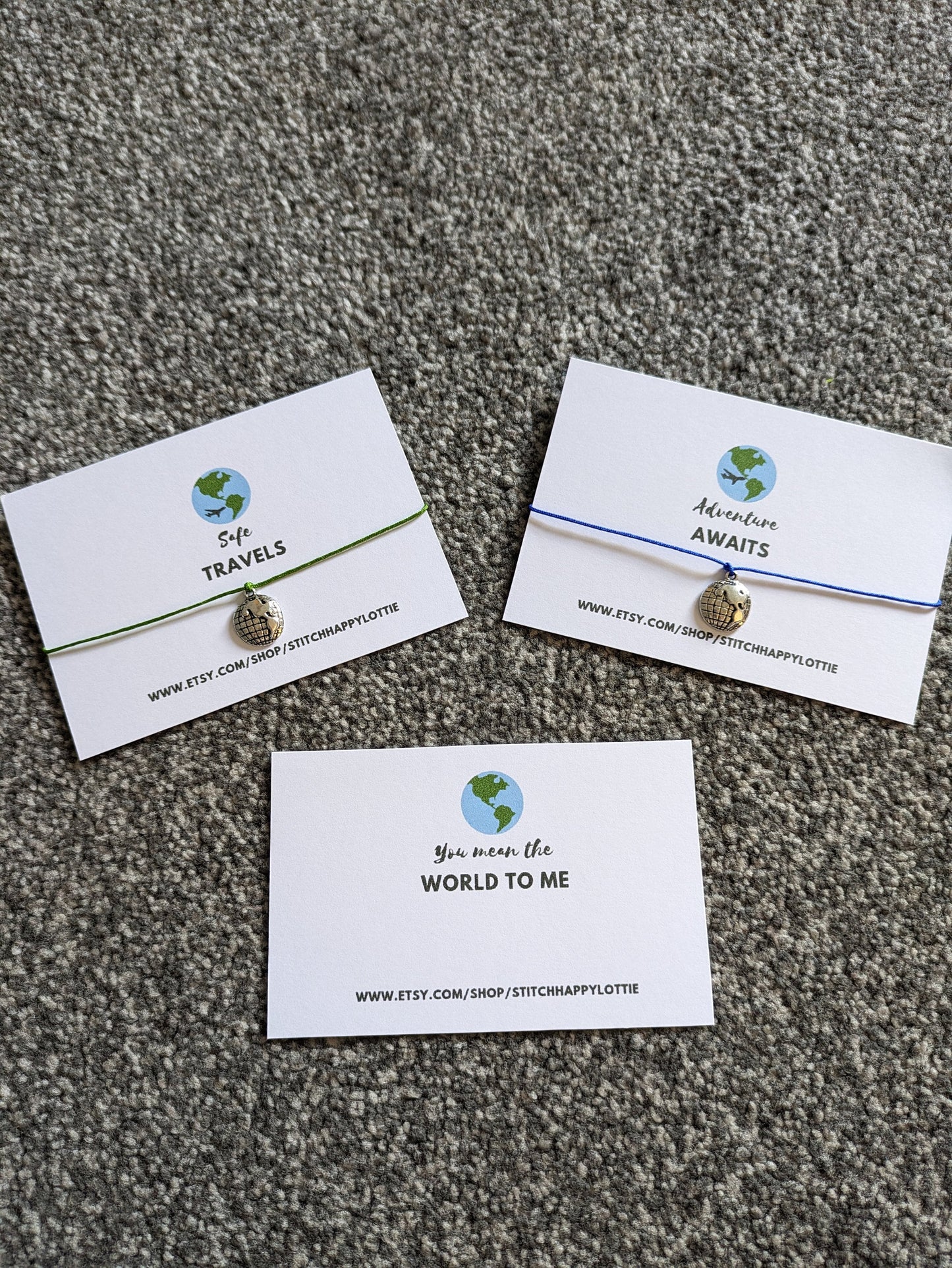 Safe Travel Charm Bracelet, Gap Year, Travelling Gift, Moving Present, Adventure Awaits, You Mean the World to Me, Globe, World, Earth Charm