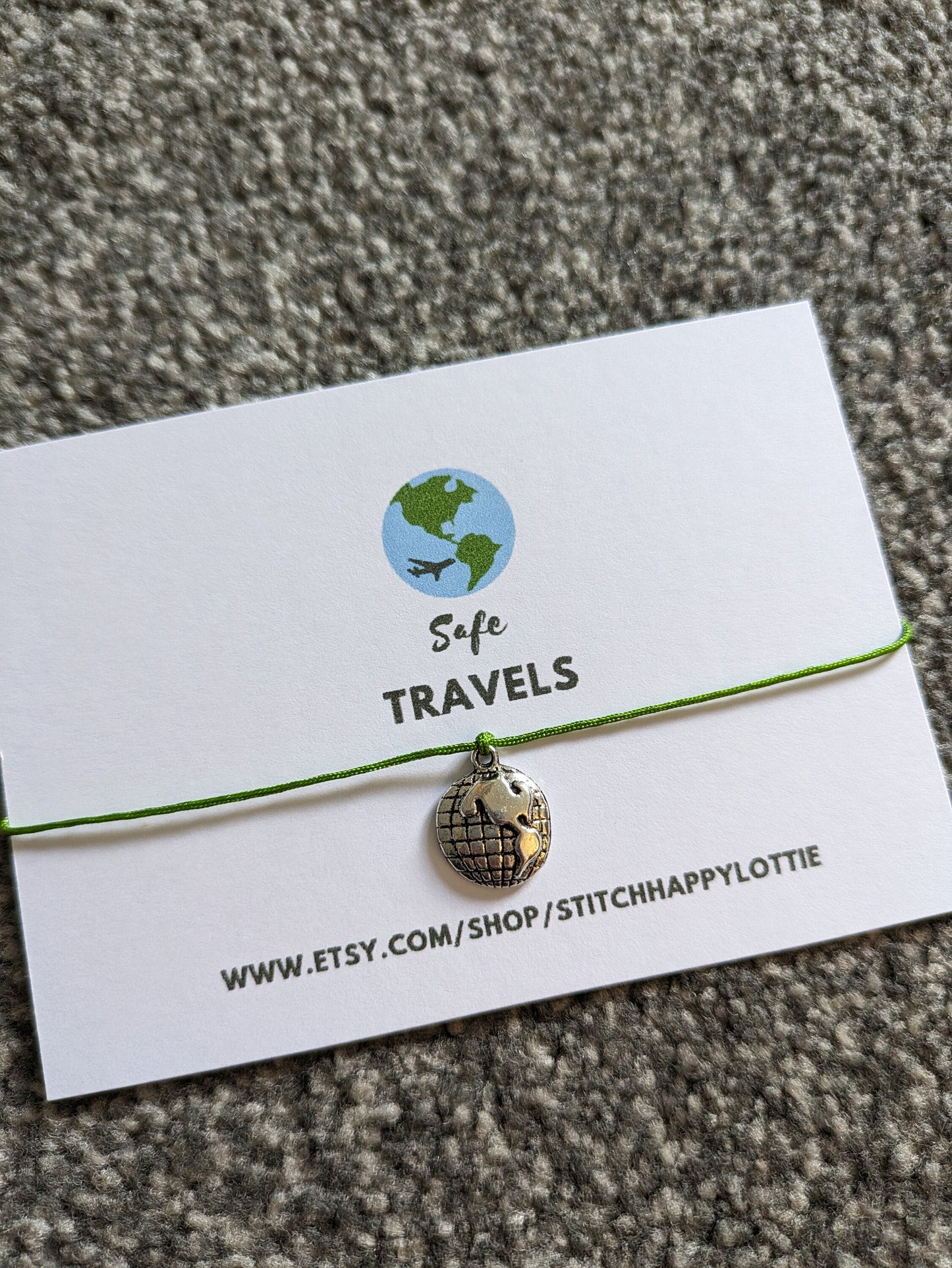 Safe Travel Charm Bracelet, Gap Year, Travelling Gift, Moving Present, Adventure Awaits, You Mean the World to Me, Globe, World, Earth Charm