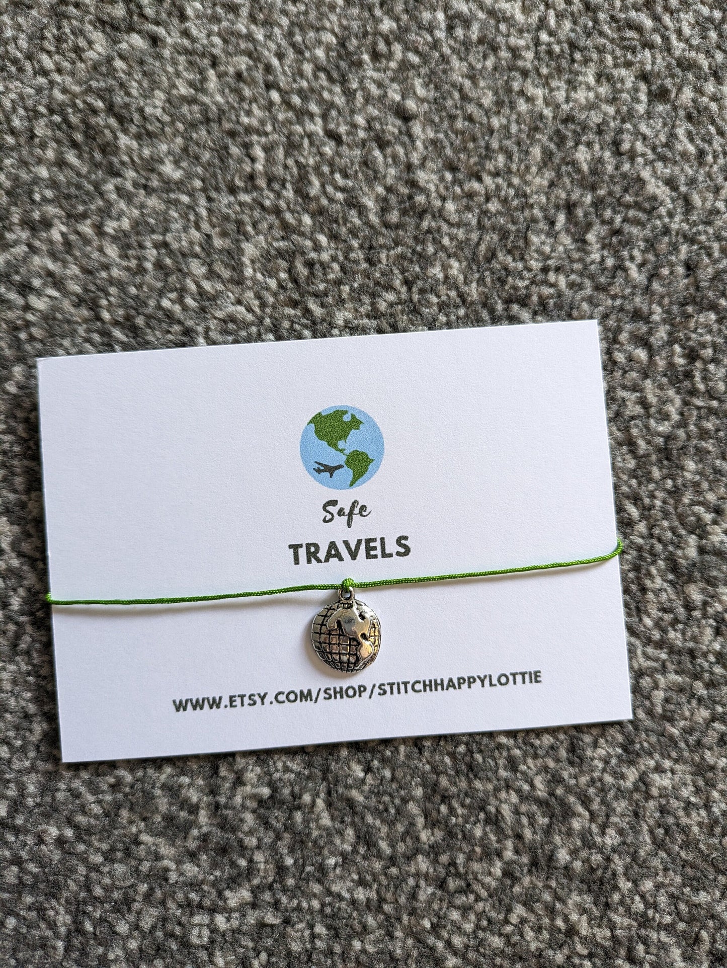 Safe Travel Charm Bracelet, Gap Year, Travelling Gift, Moving Present, Adventure Awaits, You Mean the World to Me, Globe, World, Earth Charm
