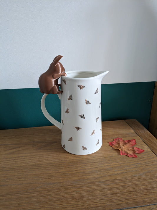 3D Printed Brown Rabbit Plant Pot Hanger: Bunny Home Decor