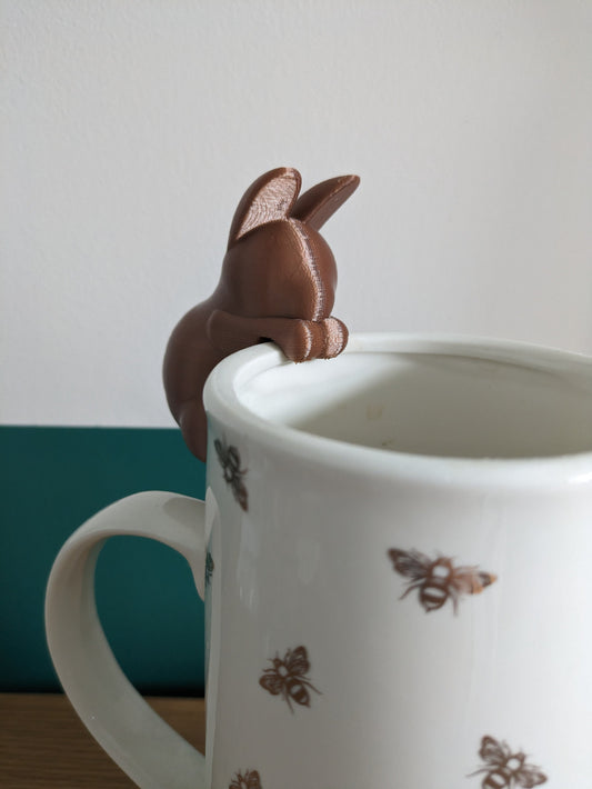 3D Printed Brown Rabbit Plant Pot Hanger: Bunny Home Decor