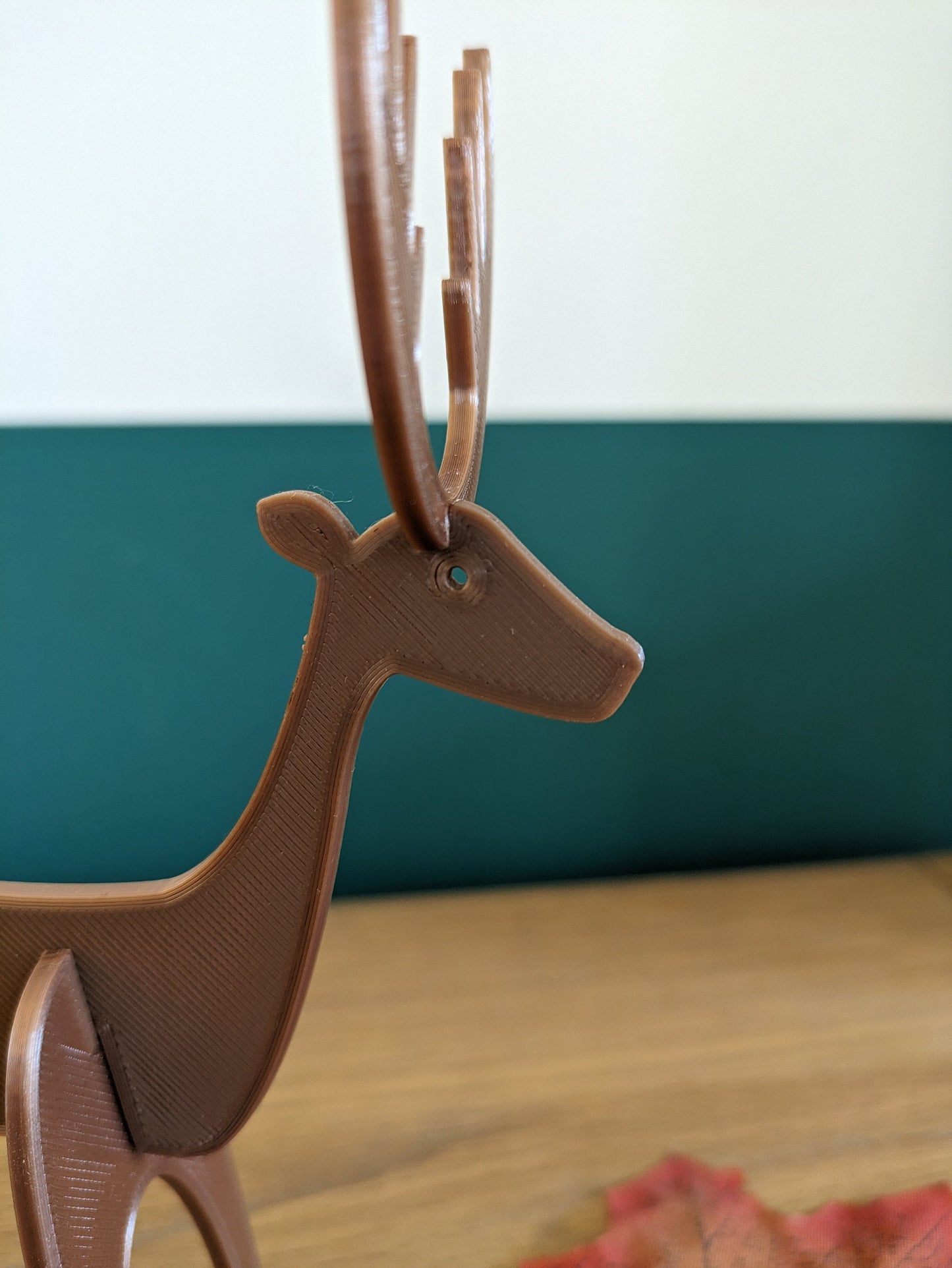 3D Printed Deer Figurine, Minimalist Reindeer Ornament, DIY Assembly