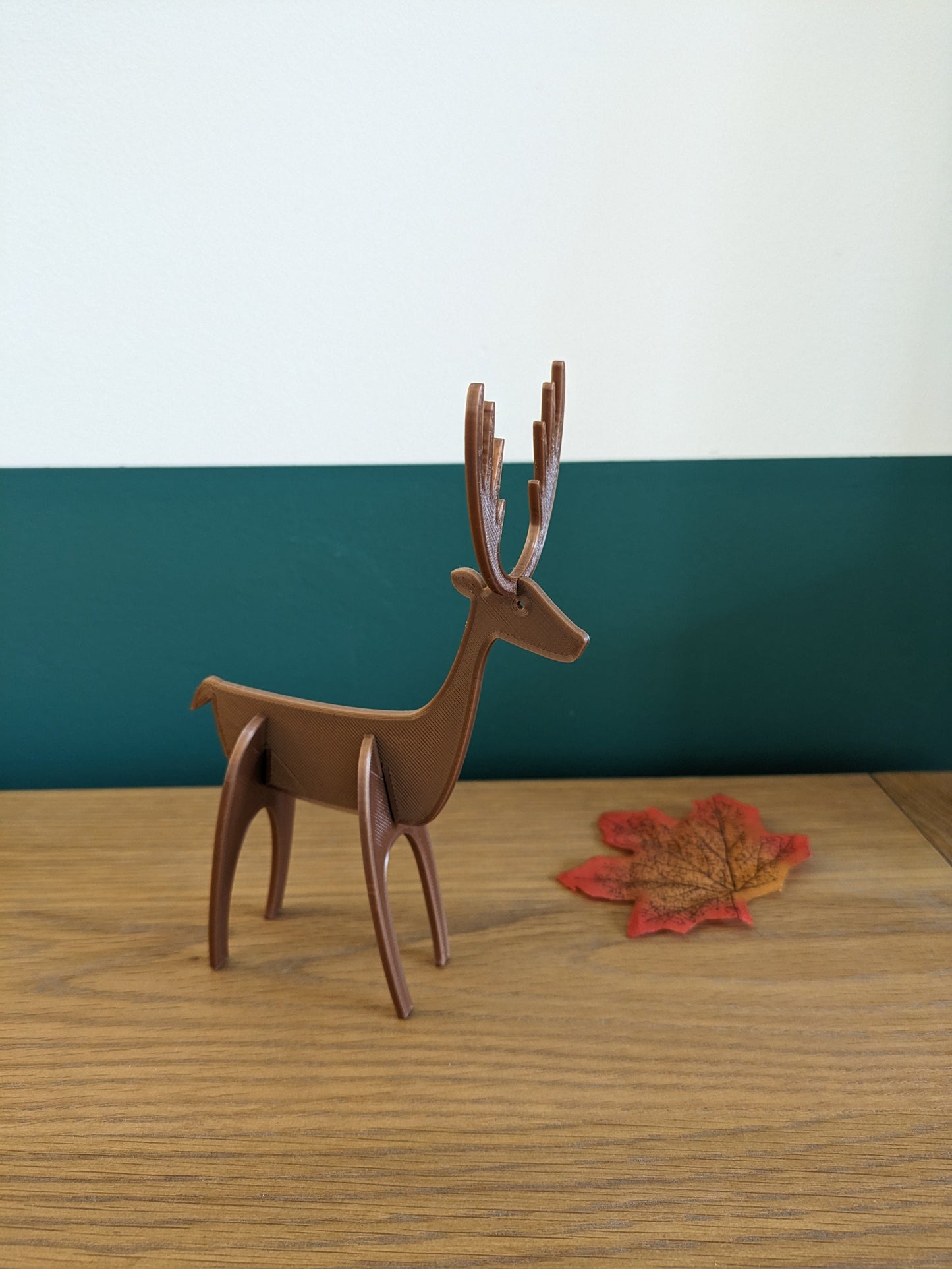 3D Printed Deer Figurine, Minimalist Reindeer Ornament, DIY Assembly