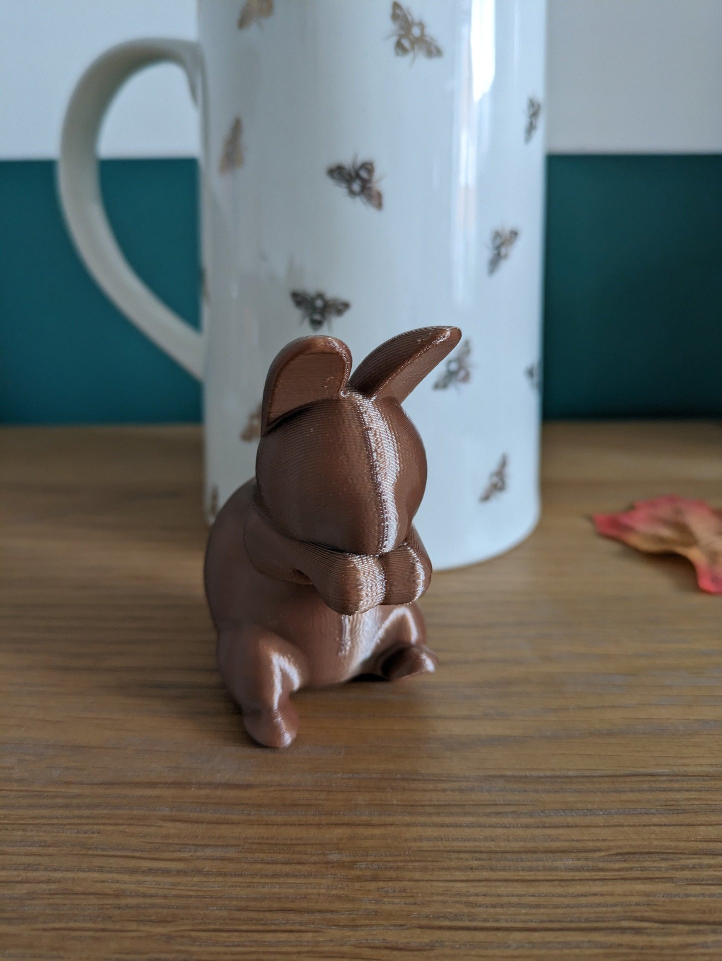 3D Printed Brown Rabbit Plant Pot Hanger: Bunny Home Decor