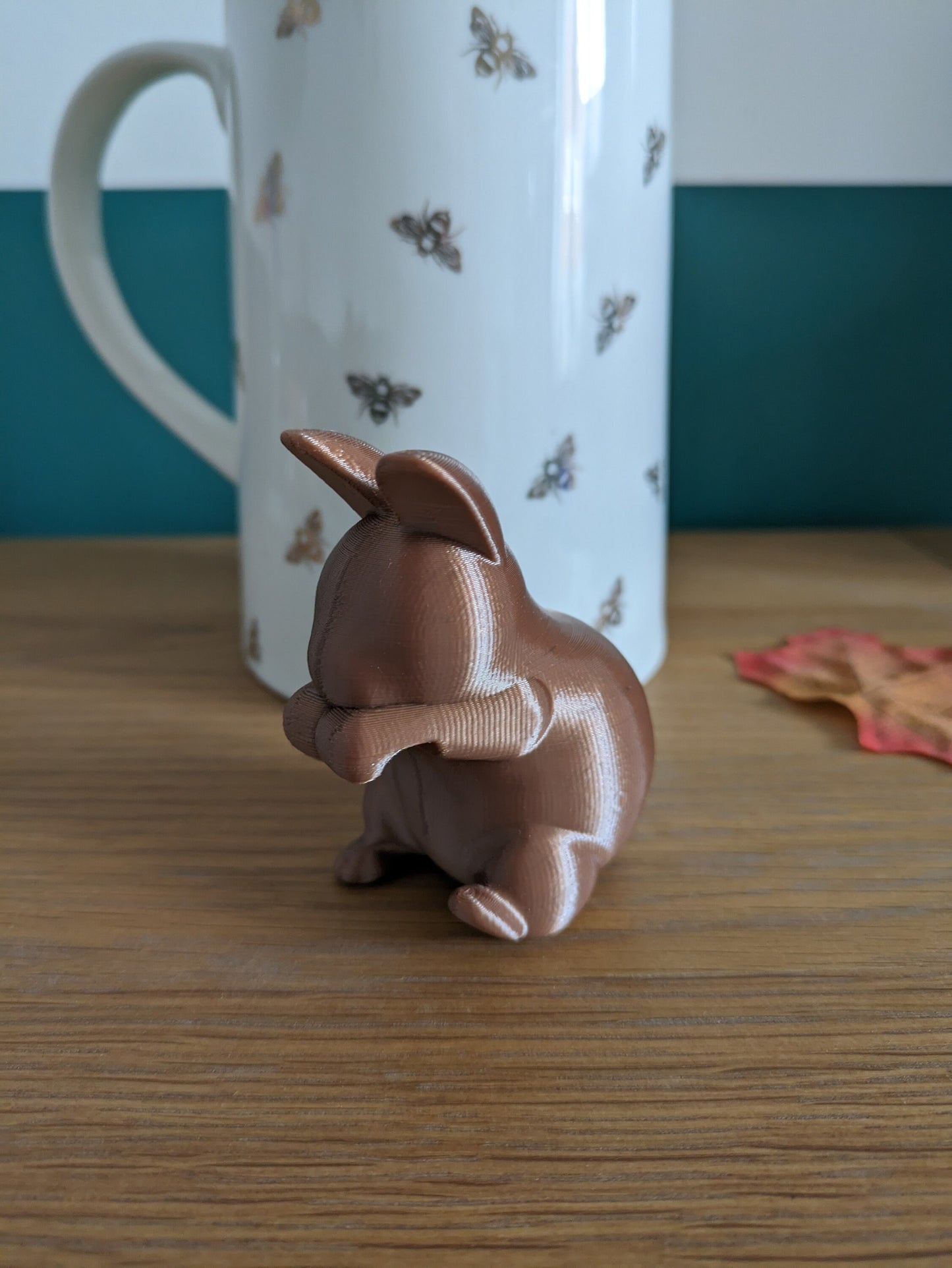 3D Printed Brown Rabbit Plant Pot Hanger: Bunny Home Decor
