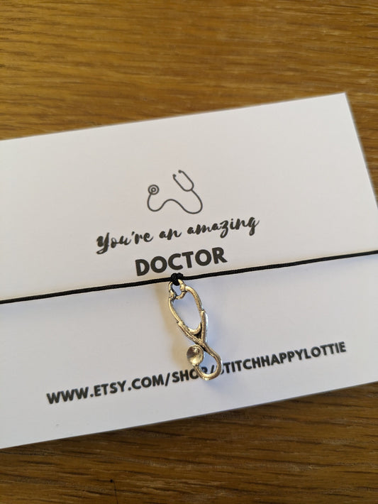 Stethoscope Bracelet, Amazing Doctor, Nurse, Vet, Paramedic, Small Birthday Gift for Men and Women, Secret Santa, Stocking Filler Jewelry