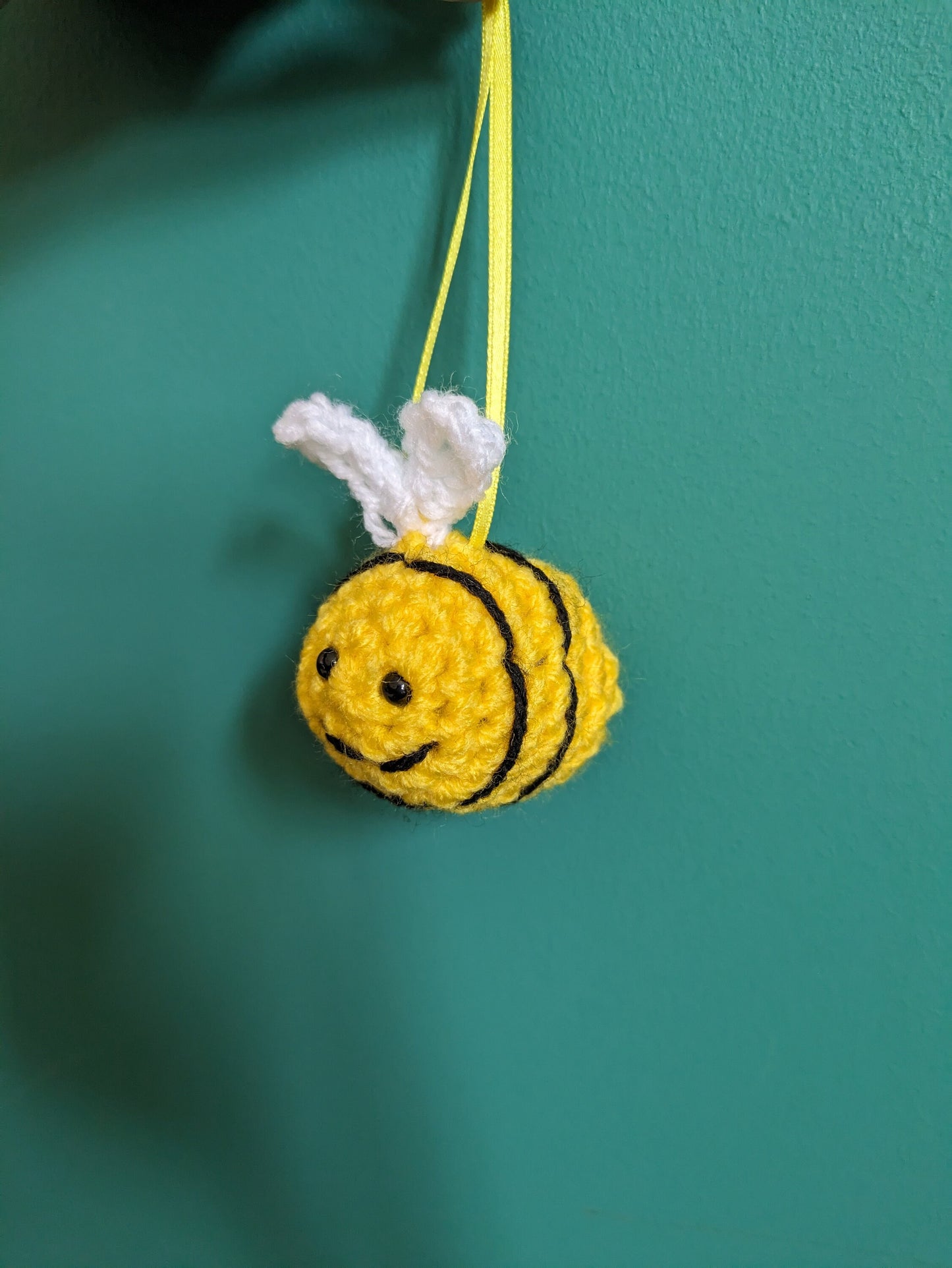 Crochet Bumblebee Ornament: Bee Happy Gift, Door/Wall Hanging