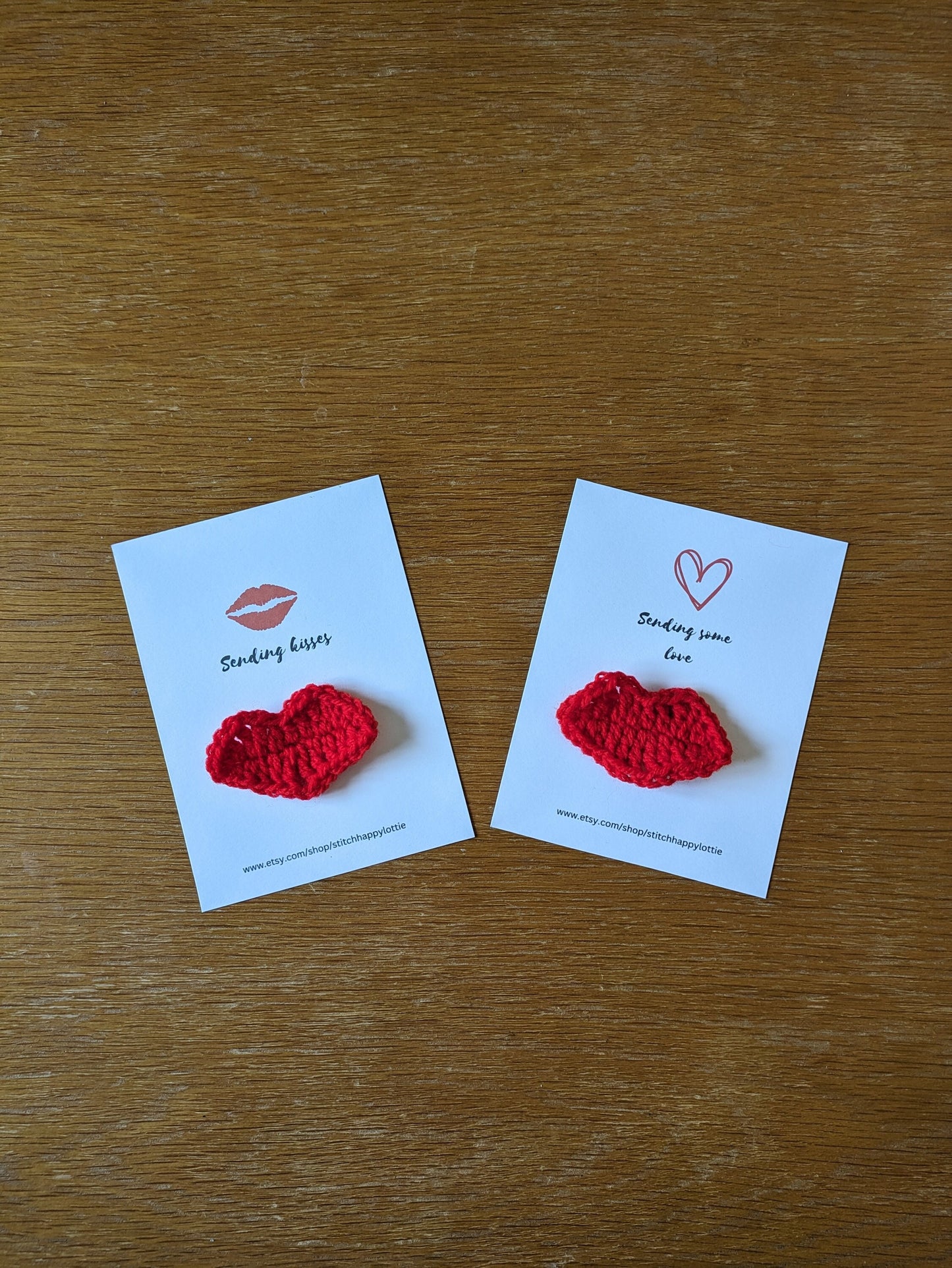 Valentine's Gift, Card, Sending Love and Kisses, Birthday Gift for Wife, Husband, Partner, Wool Anniversary Present, Crochet Red Lips