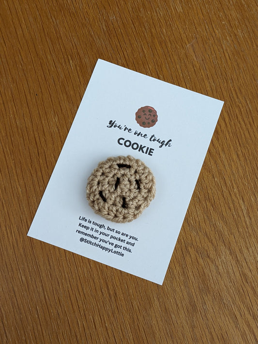 Tough Cookie Gift Card, Crochet Pocket Cookie, Positive Present
