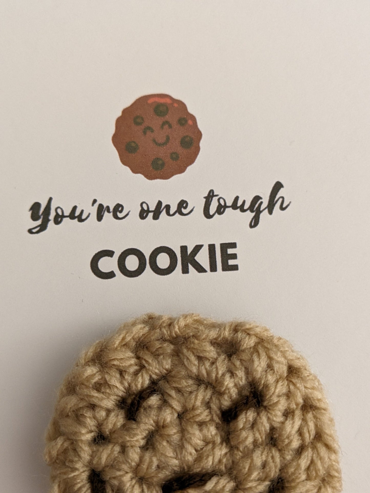 Tough Cookie Gift Card, Crochet Pocket Cookie, Positive Present
