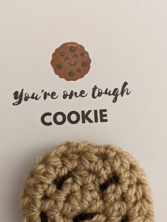 Tough Cookie Gift Card, Crochet Pocket Cookie, Positive Present