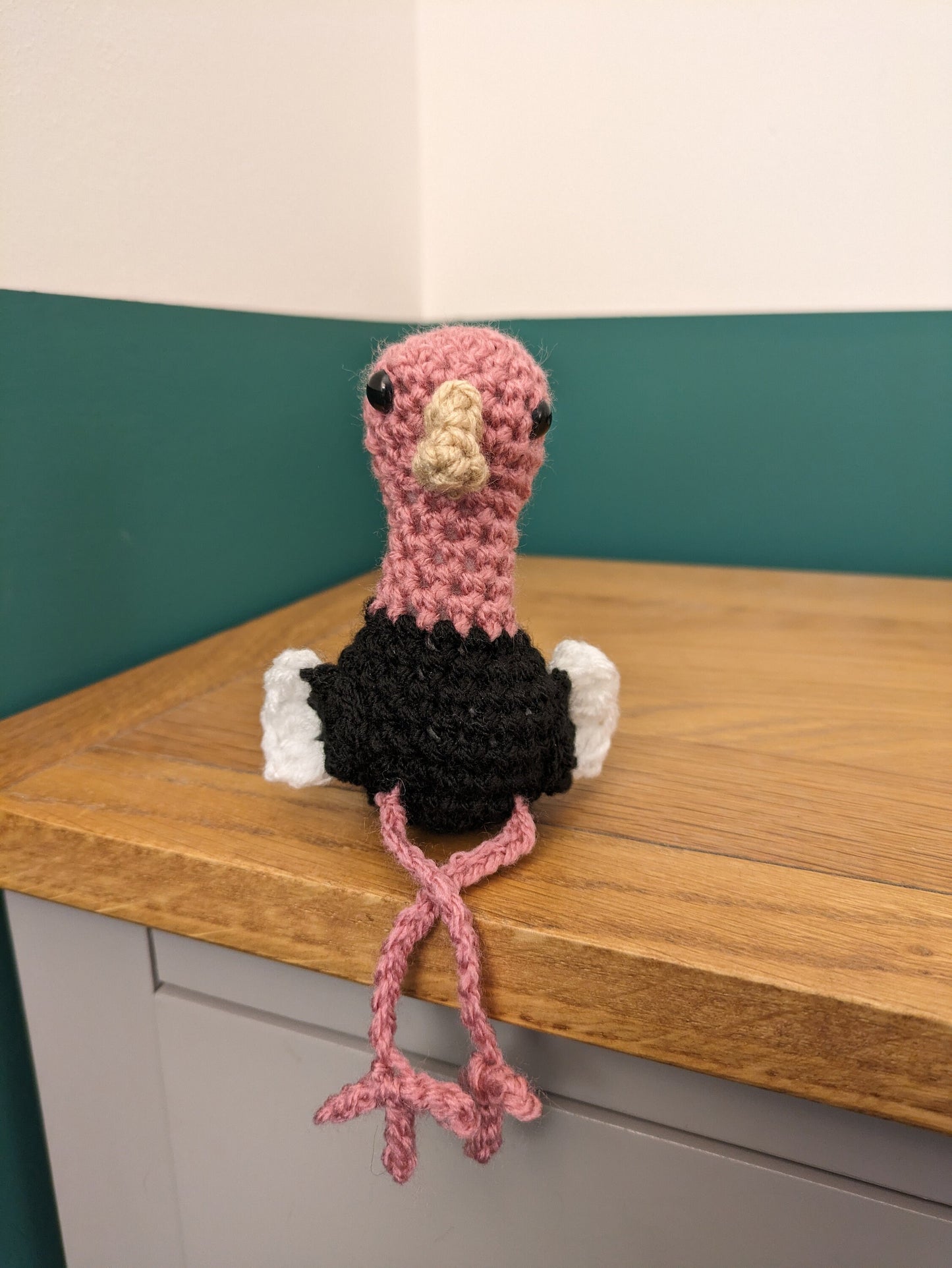 Crochet Ostrich Plush, Long Legs, Bird Figurine