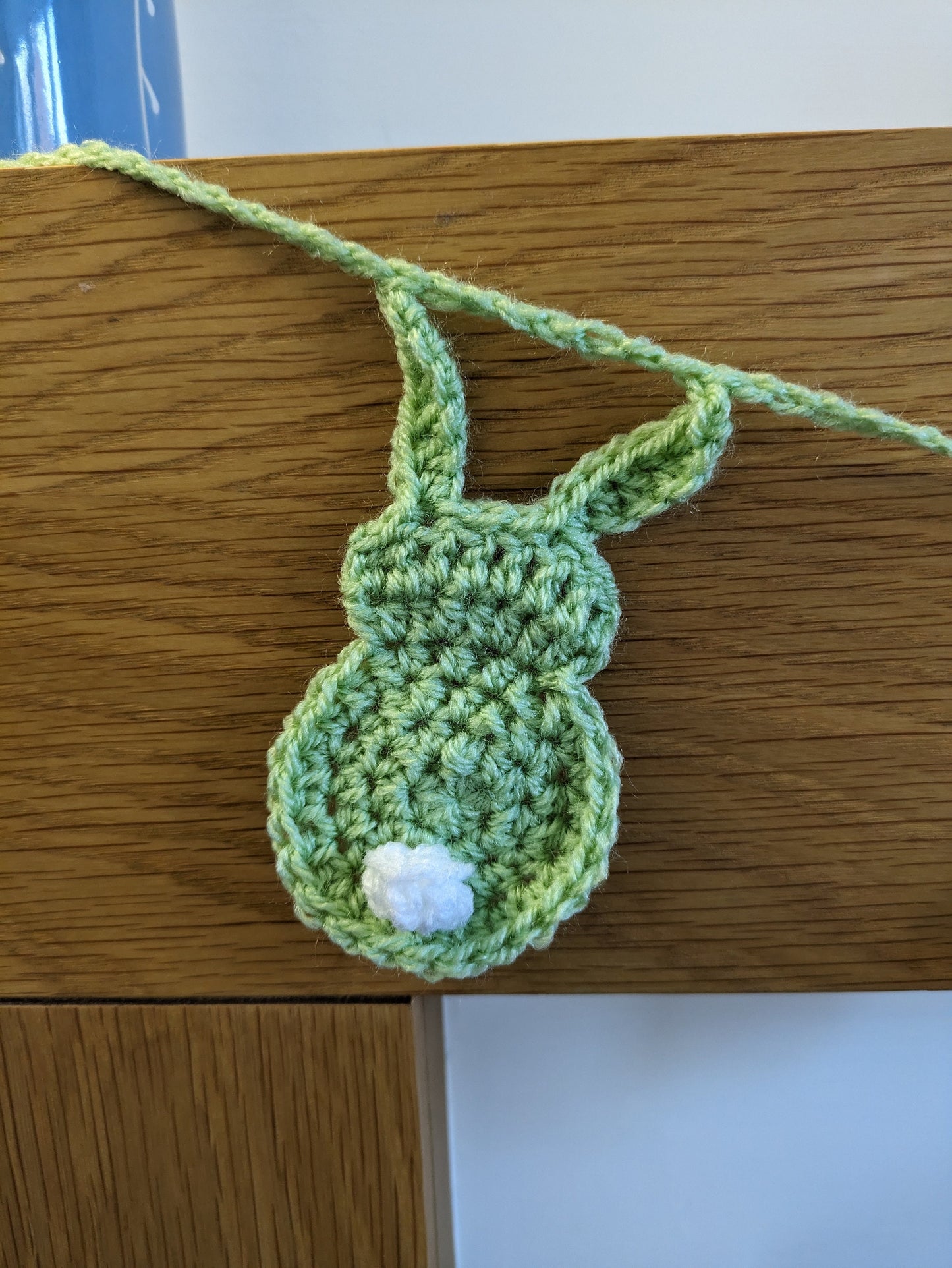 Green Bunny and Daffodil Garland, Crochet Garland, Rabbit Garland, Crochet Bunny Bunting, Crochet Animals, Rabbit Gift, Daffodil Flower Gift