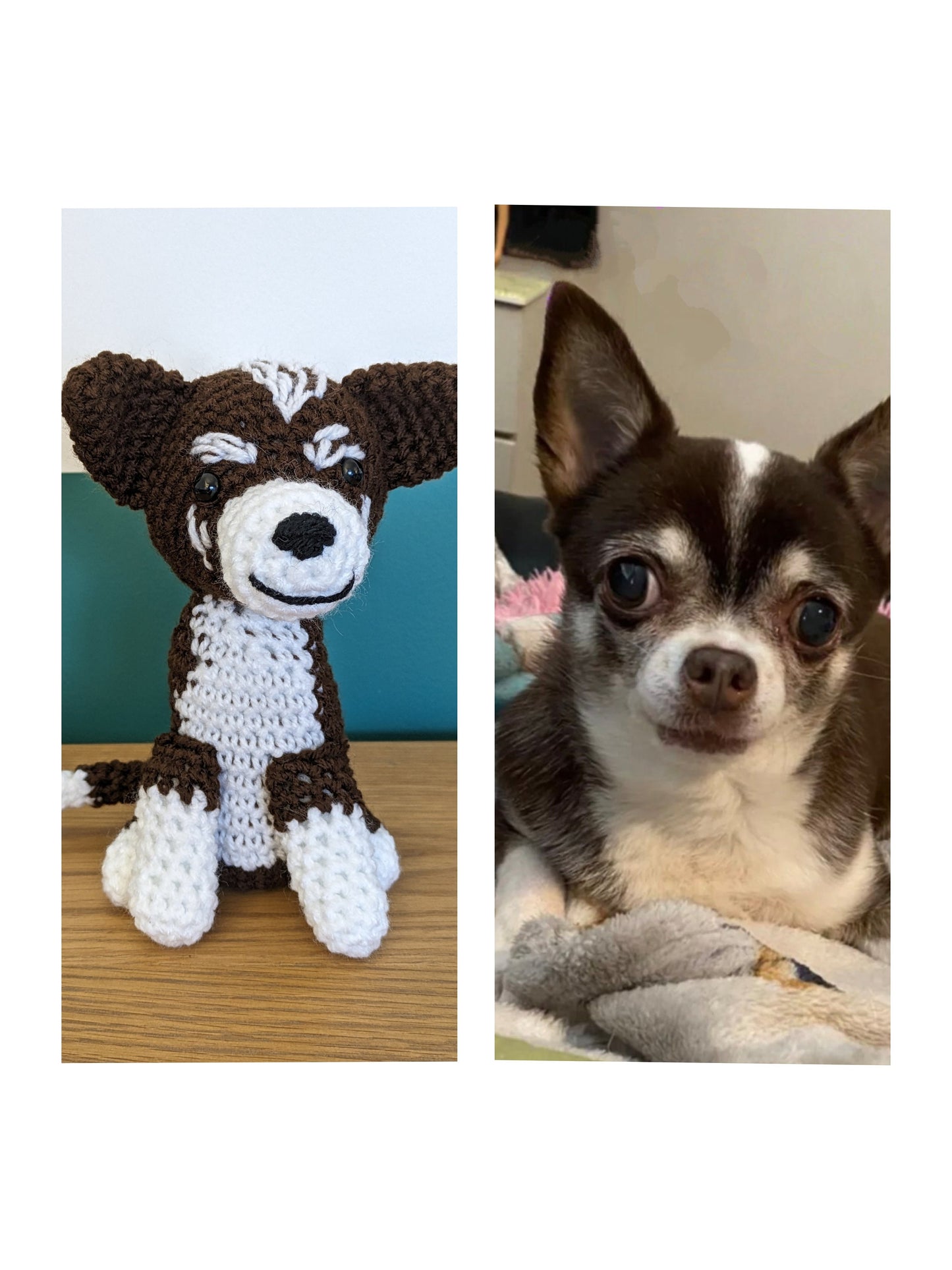 Custom Crochet Chihuahua Pet Portrait: Dog Memorial Gift