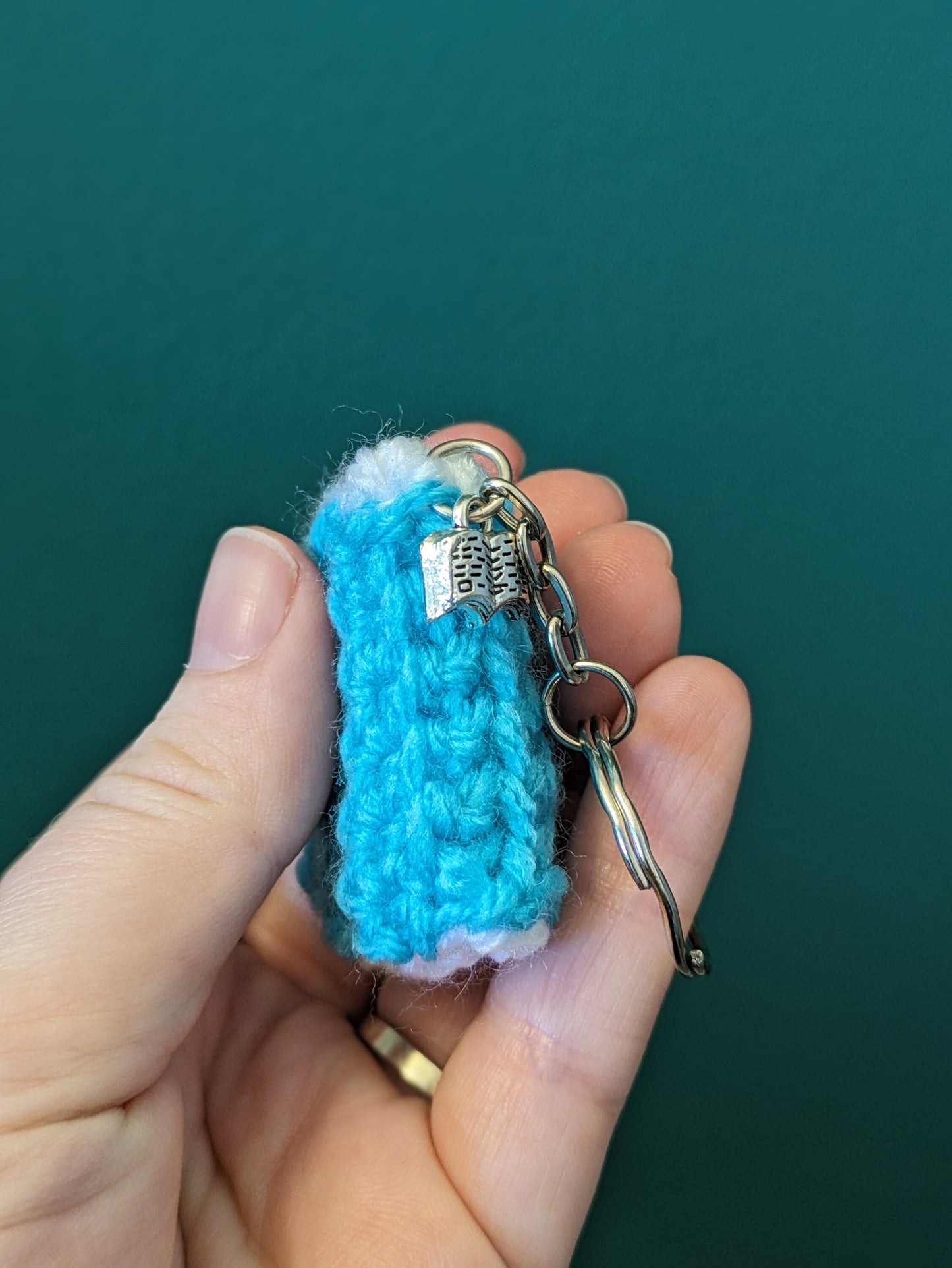Crochet Book Keyring, Thank You For Being Part Of My Story, Teacher Gift, Book Lover Gift, Stocking Filler, Book Bag Charm, Soft Key Chain