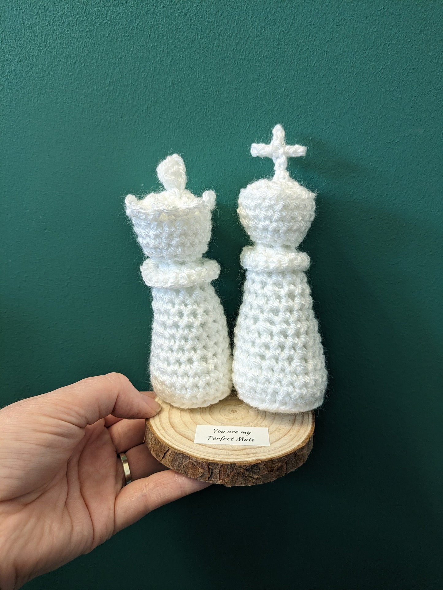 Crochet Chess King and Queen: Anniversary Cake Topper Keepsake
