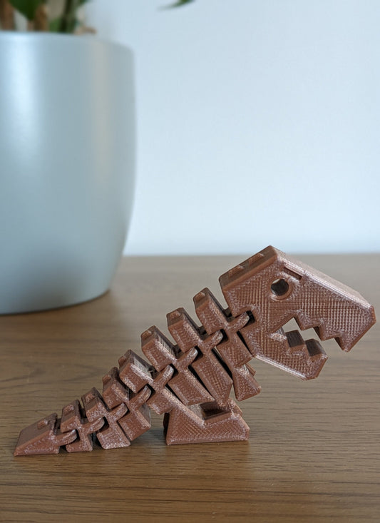 Flexible Dinosaur Fidget Toy, T-Rex, Triceratops Ornament, Kids Dinosaur Fidget Toy, 3D Printed Plastic Figurine, Birthday, Christmas Gift