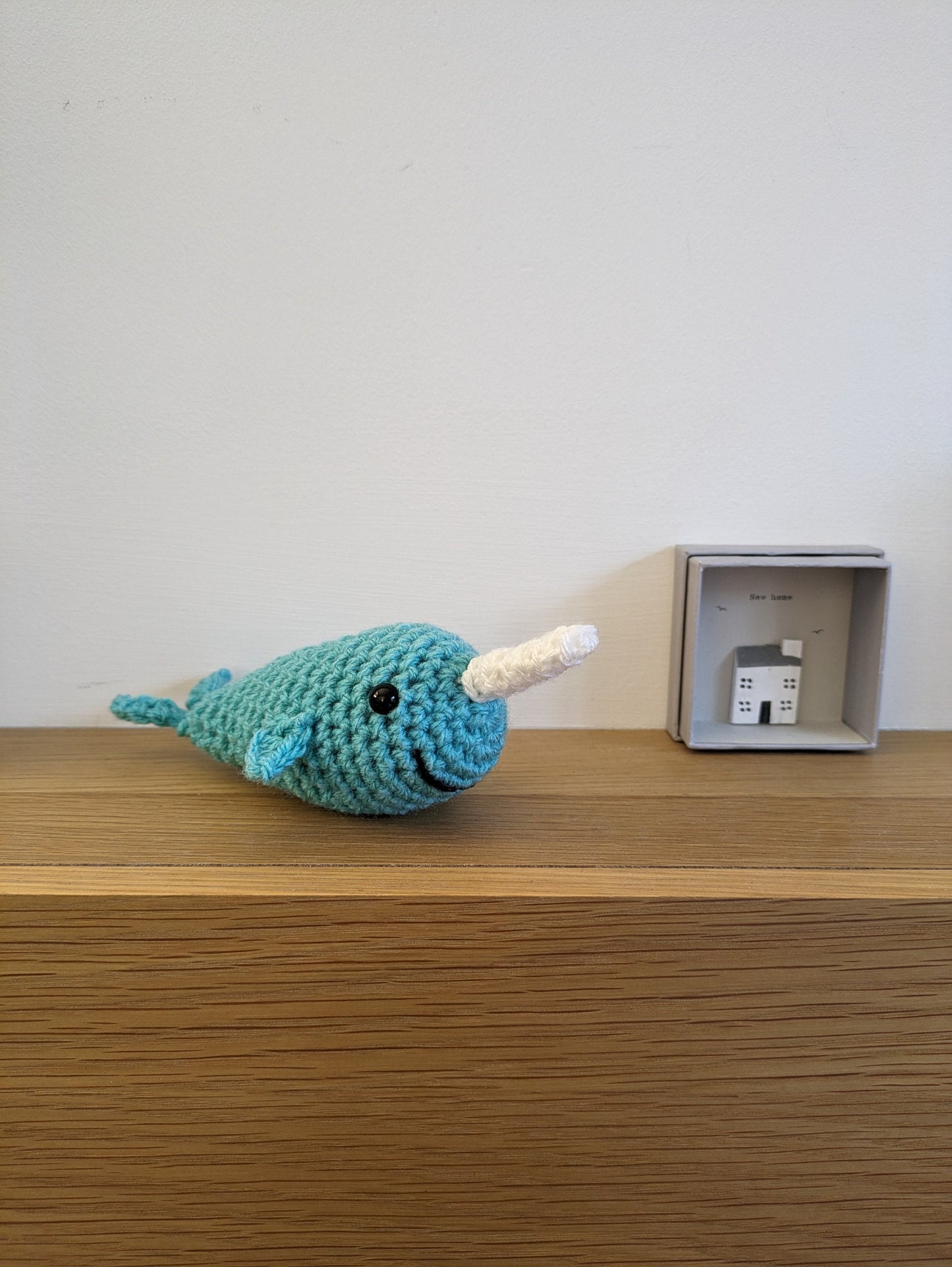 Crochet Narwhal Plush: Blue 'Unicorn of the Seas' Ornament
