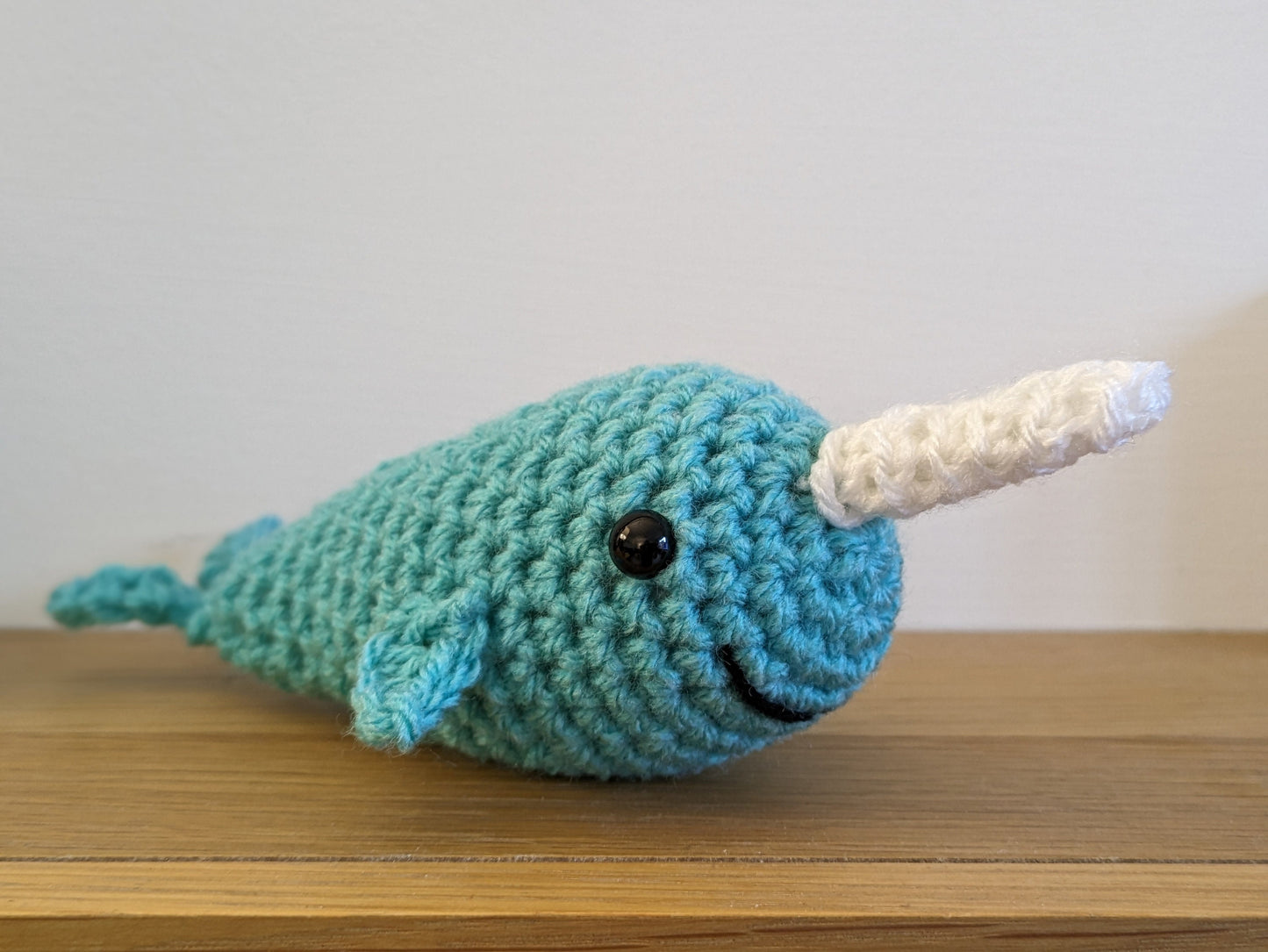 Crochet Narwhal Plush: Blue 'Unicorn of the Seas' Ornament