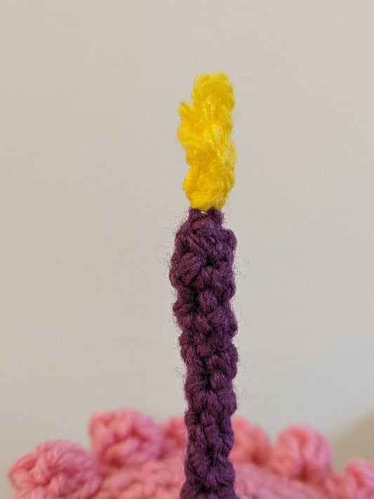Birthday Cake Slice Gift, Happy Birthday Candle Decor, Cake Prop, Crochet Play Food, Cupcake, Fun First Birthday Keepsake, Victoria sponge