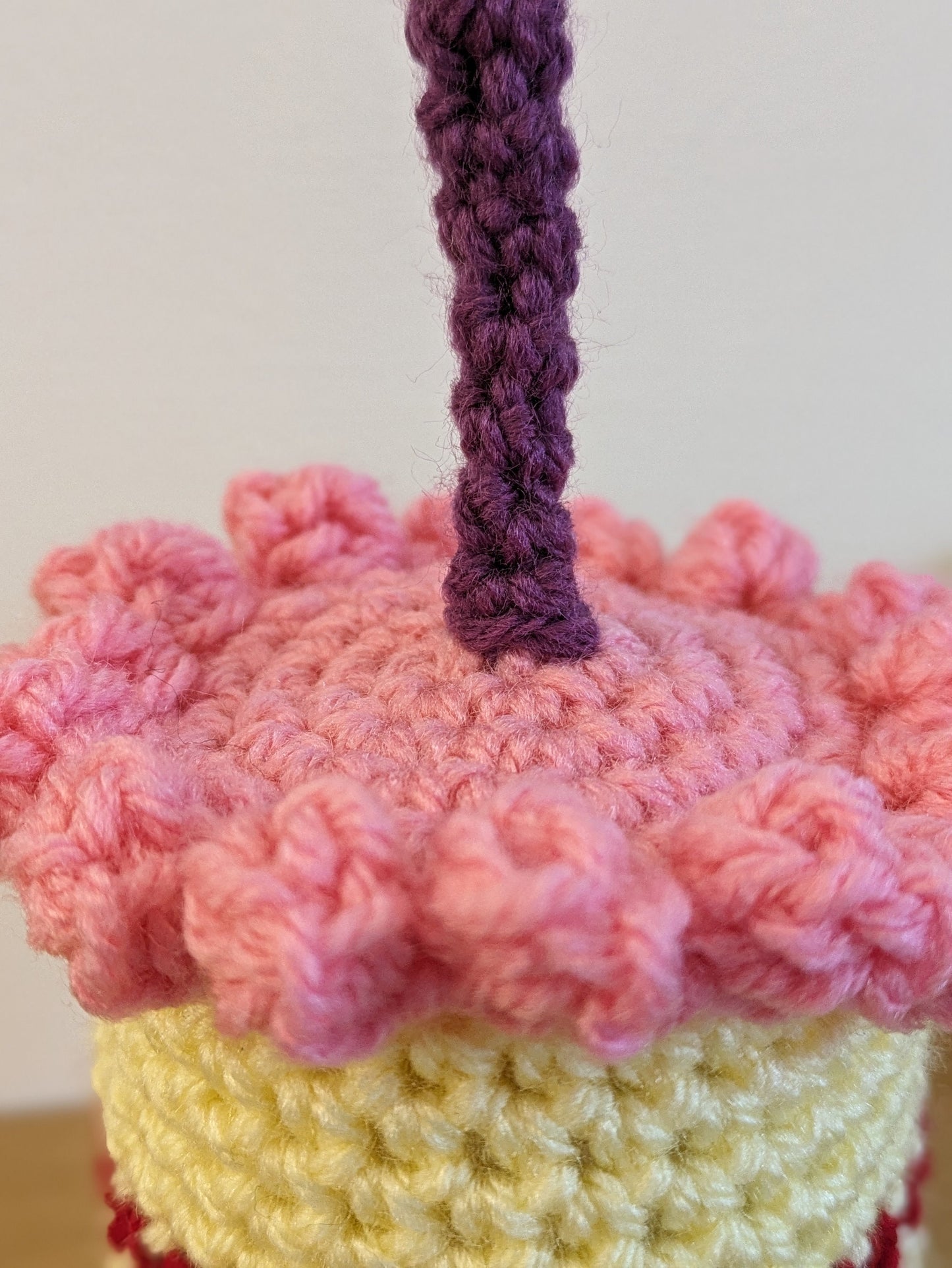 Birthday Cake Slice Gift, Happy Birthday Candle Decor, Cake Prop, Crochet Play Food, Cupcake, Fun First Birthday Keepsake, Victoria sponge