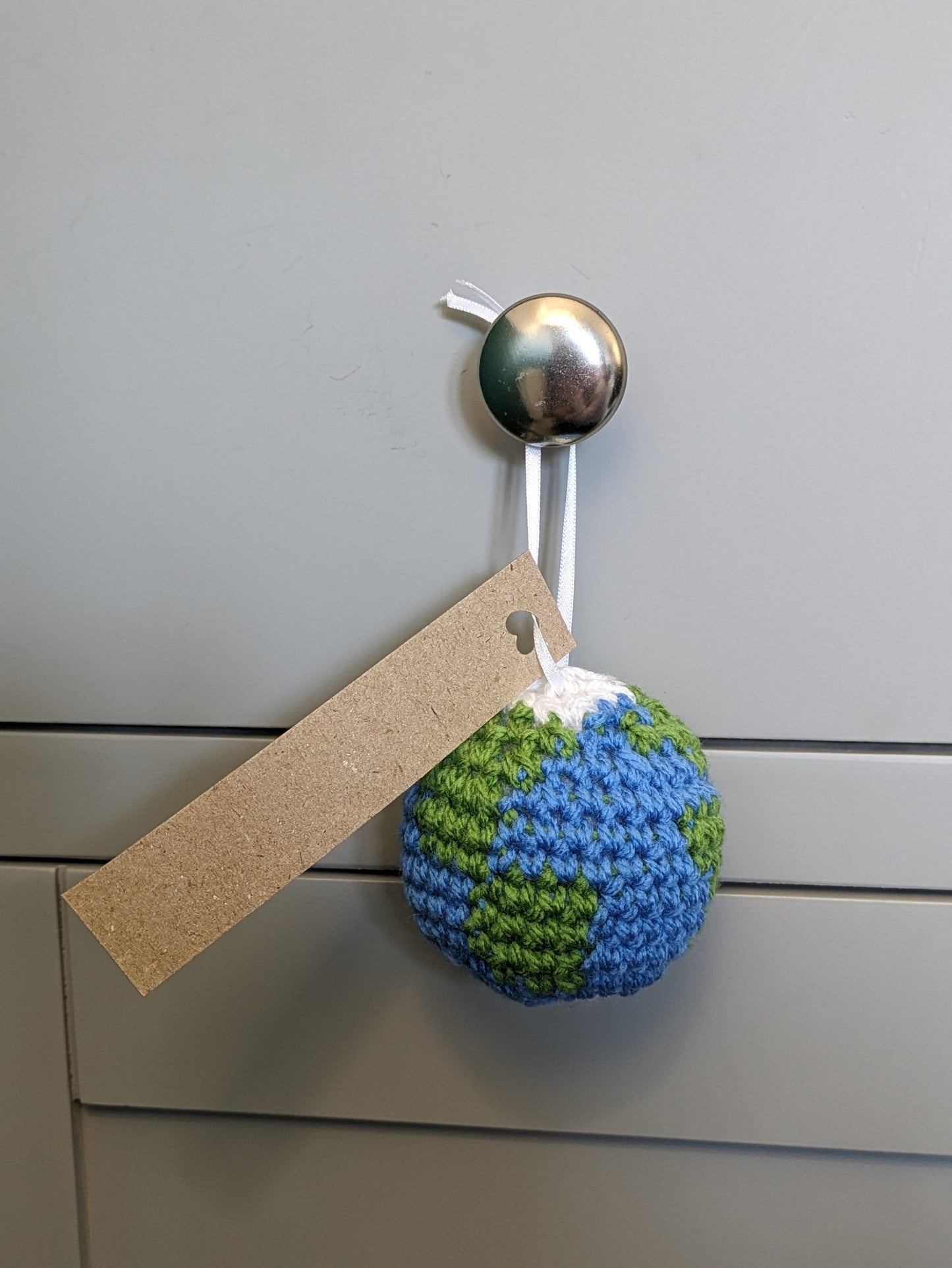 Crochet Globe Teacher Gift, Personalized Tag, Hanging Ornament