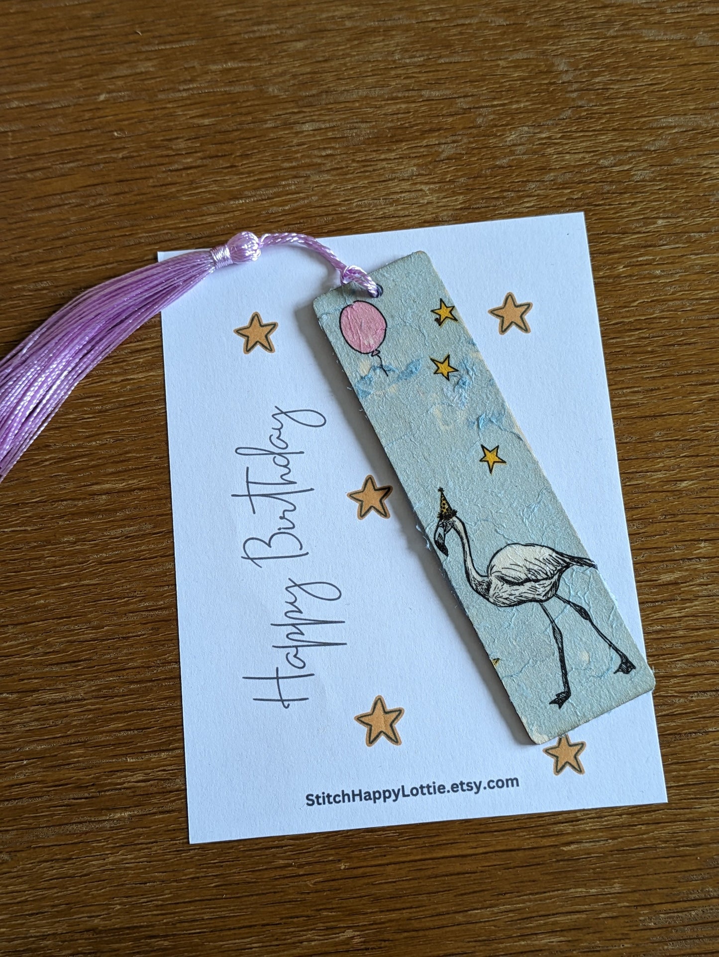 Birthday bookmarks, Elephant Bookmark, Party Hat Animals, Giraffe, Flamingo Birthday Gift, Fun, Cute Bookmark, Wooden Bookmark with Tassel