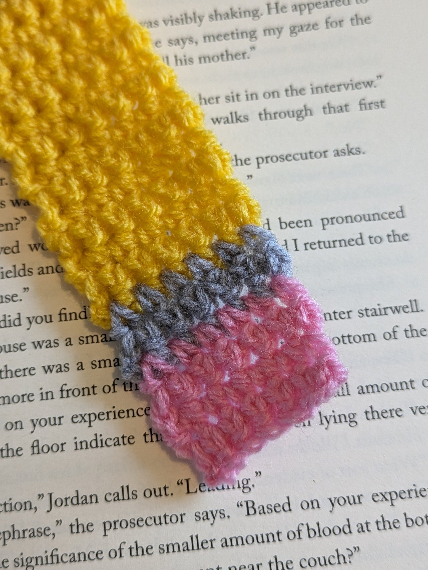 Yellow Pencil Bookmark, Teacher or Student Gift, Writing Gift, Teacher Appreciation, Crochet Bookmark, Unique Book Accessories, Fun Bookmark
