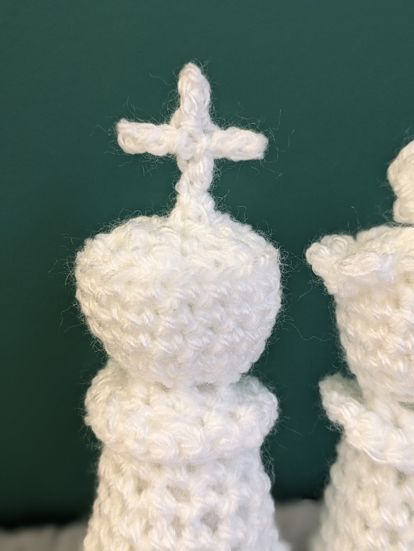 Crochet Chess King and Queen: Anniversary Cake Topper Keepsake