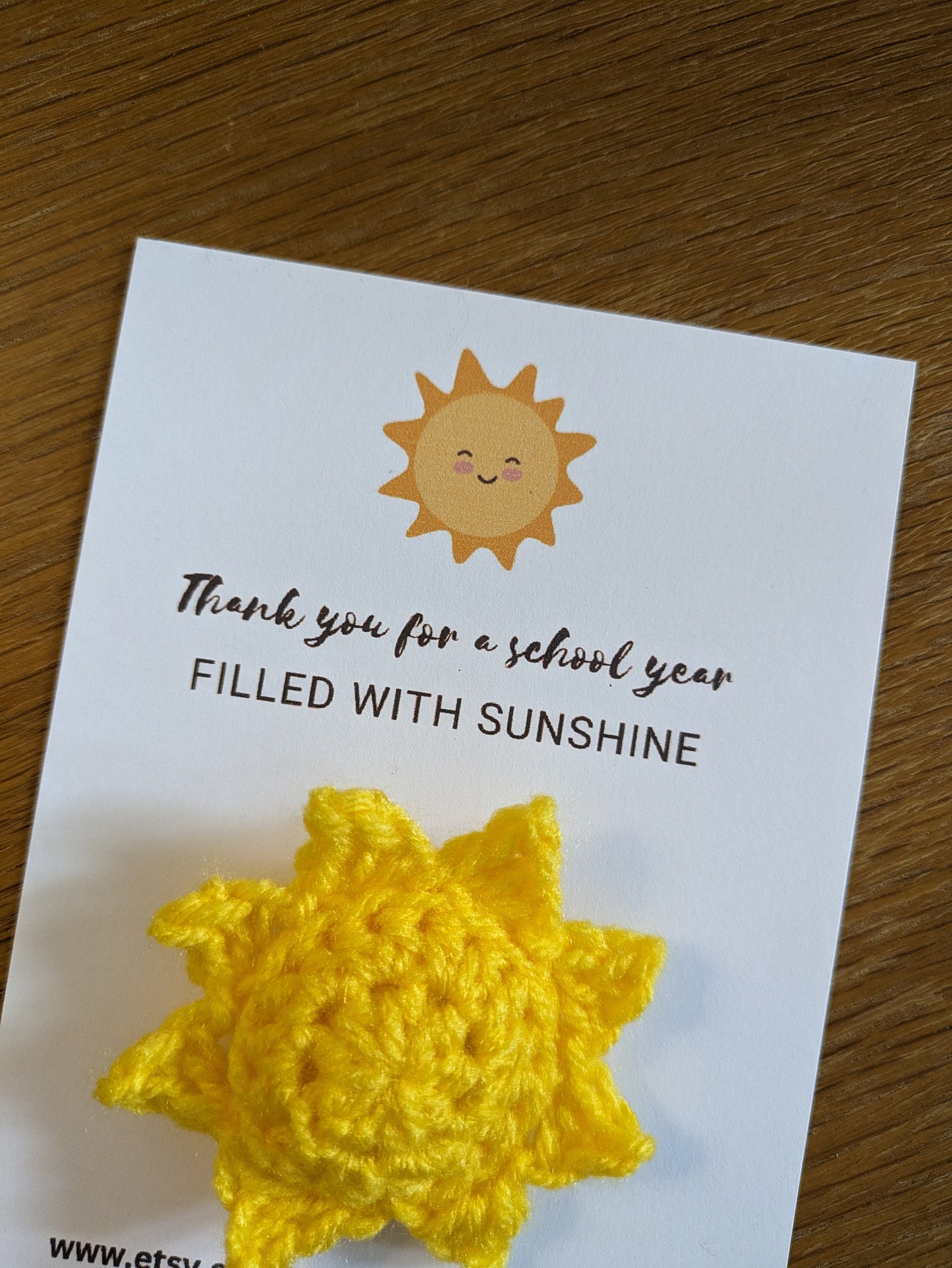 Thank you for a School Year Filled with Sunshine, Pocket Hug Sunshine Token, Teacher Appreciation, Nursery Key Worker, Teaching Assistant