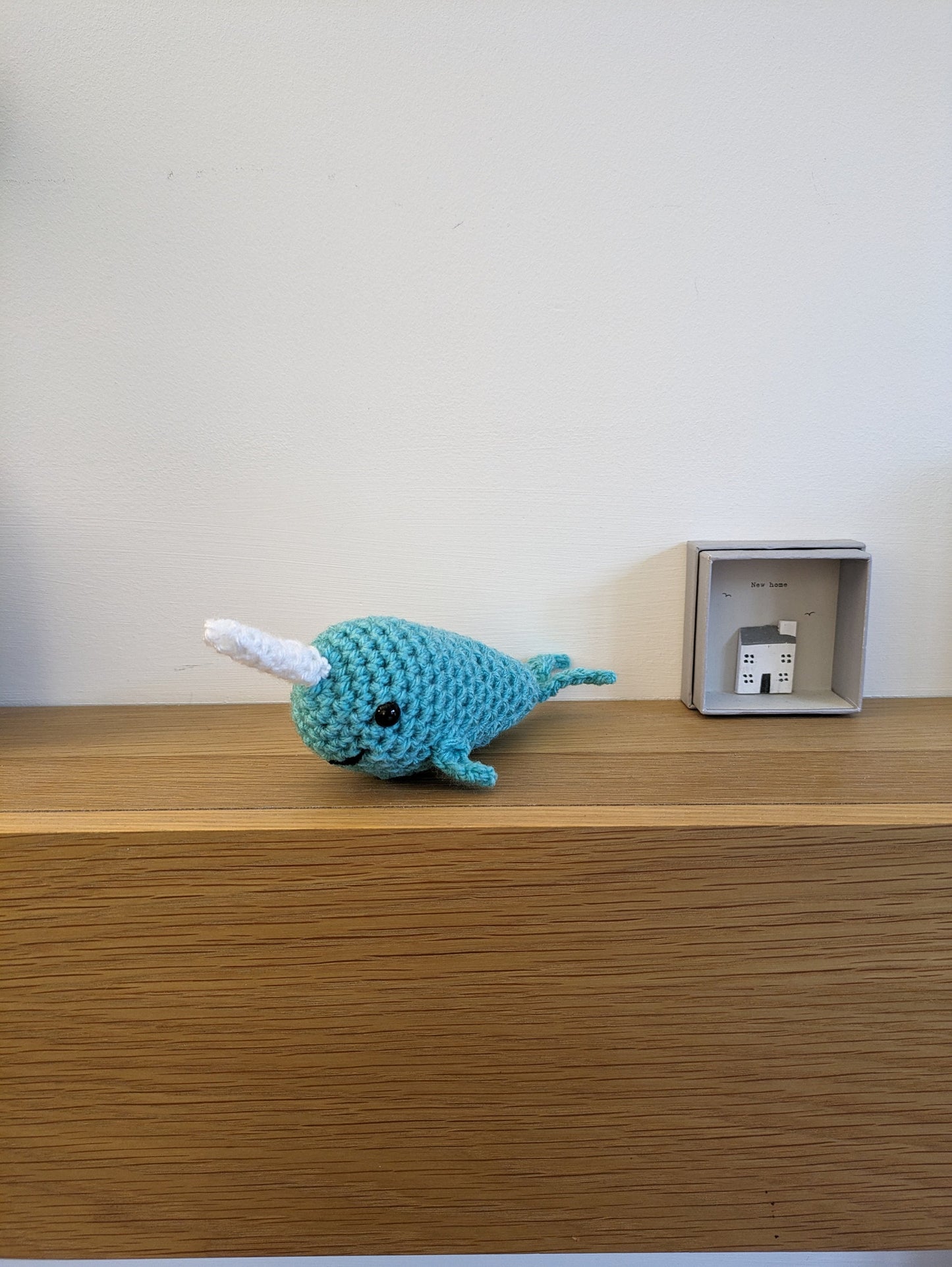 Crochet Narwhal Plush: Blue 'Unicorn of the Seas' Ornament