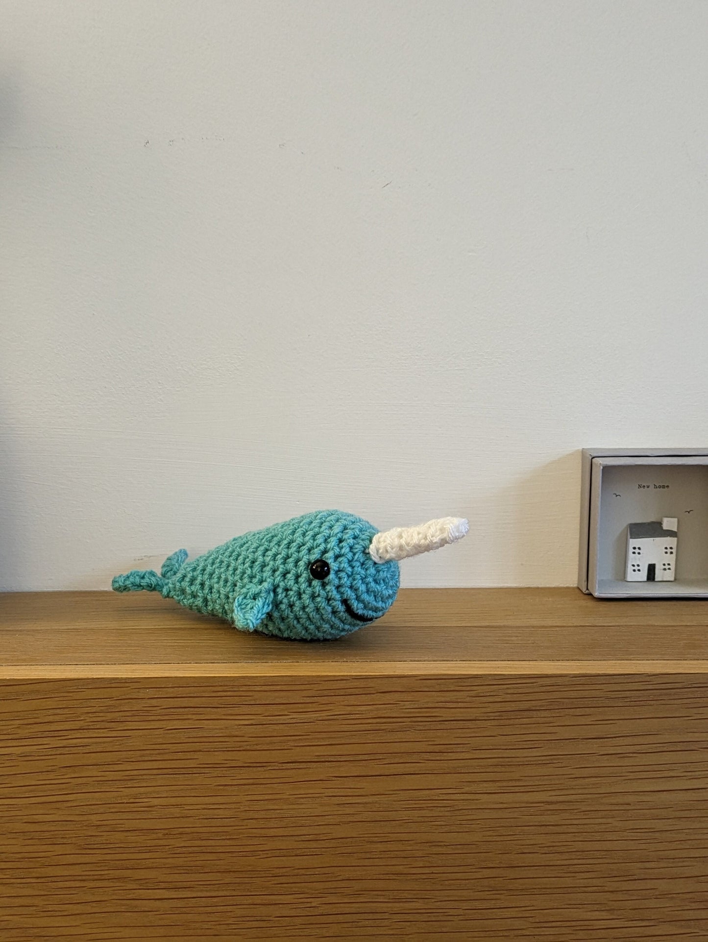 Crochet Narwhal Plush: Blue 'Unicorn of the Seas' Ornament