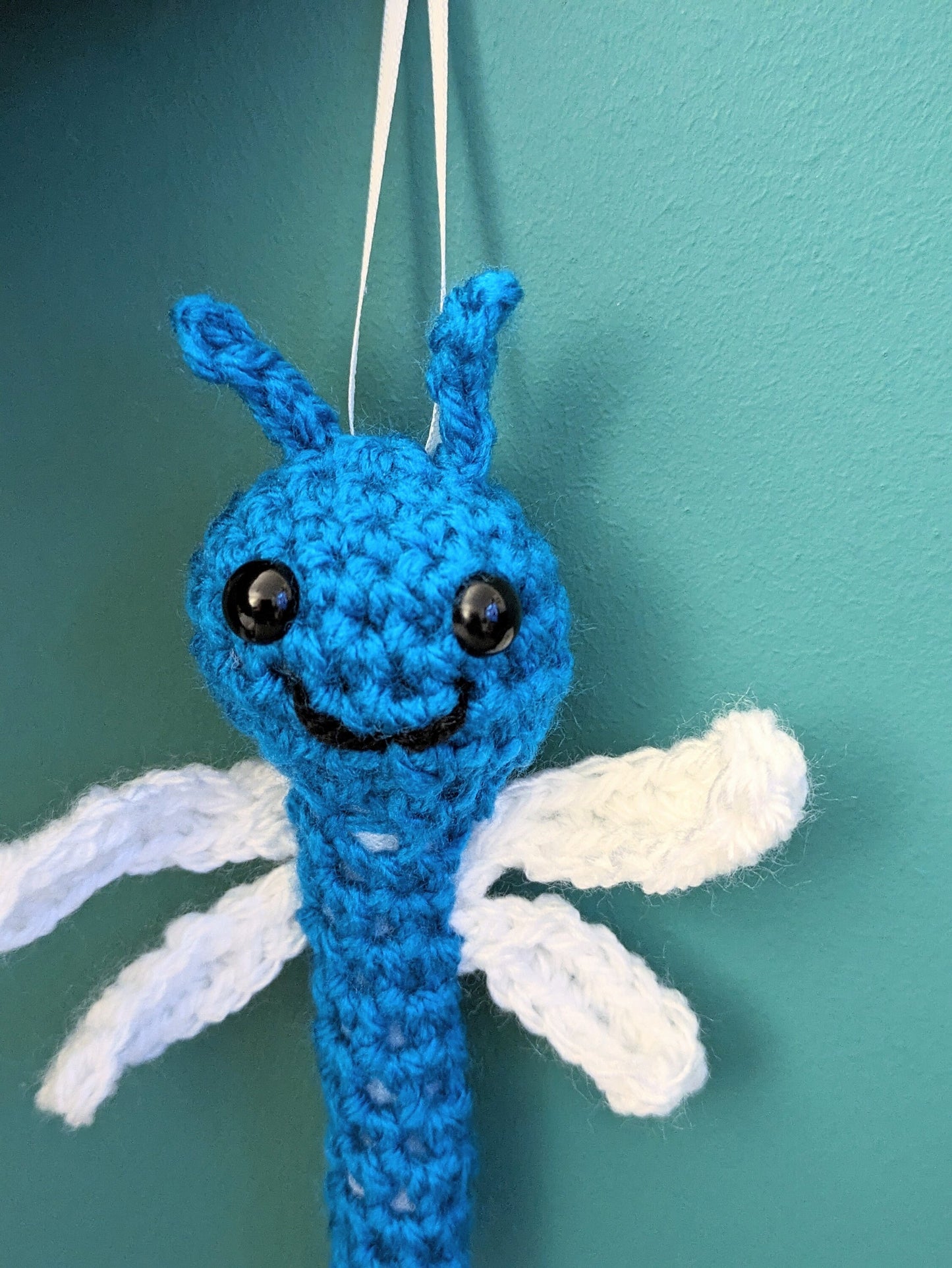 Dragonfly Crochet Ornament, Wall Hanging, Birthday Gift, Butterfly, Home Decorations, Blue Dragonfly Decor, Wings, Crochet Core