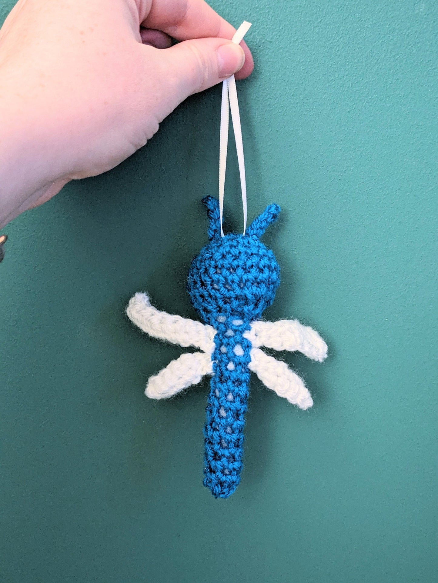 Dragonfly Crochet Ornament, Wall Hanging, Birthday Gift, Butterfly, Home Decorations, Blue Dragonfly Decor, Wings, Crochet Core