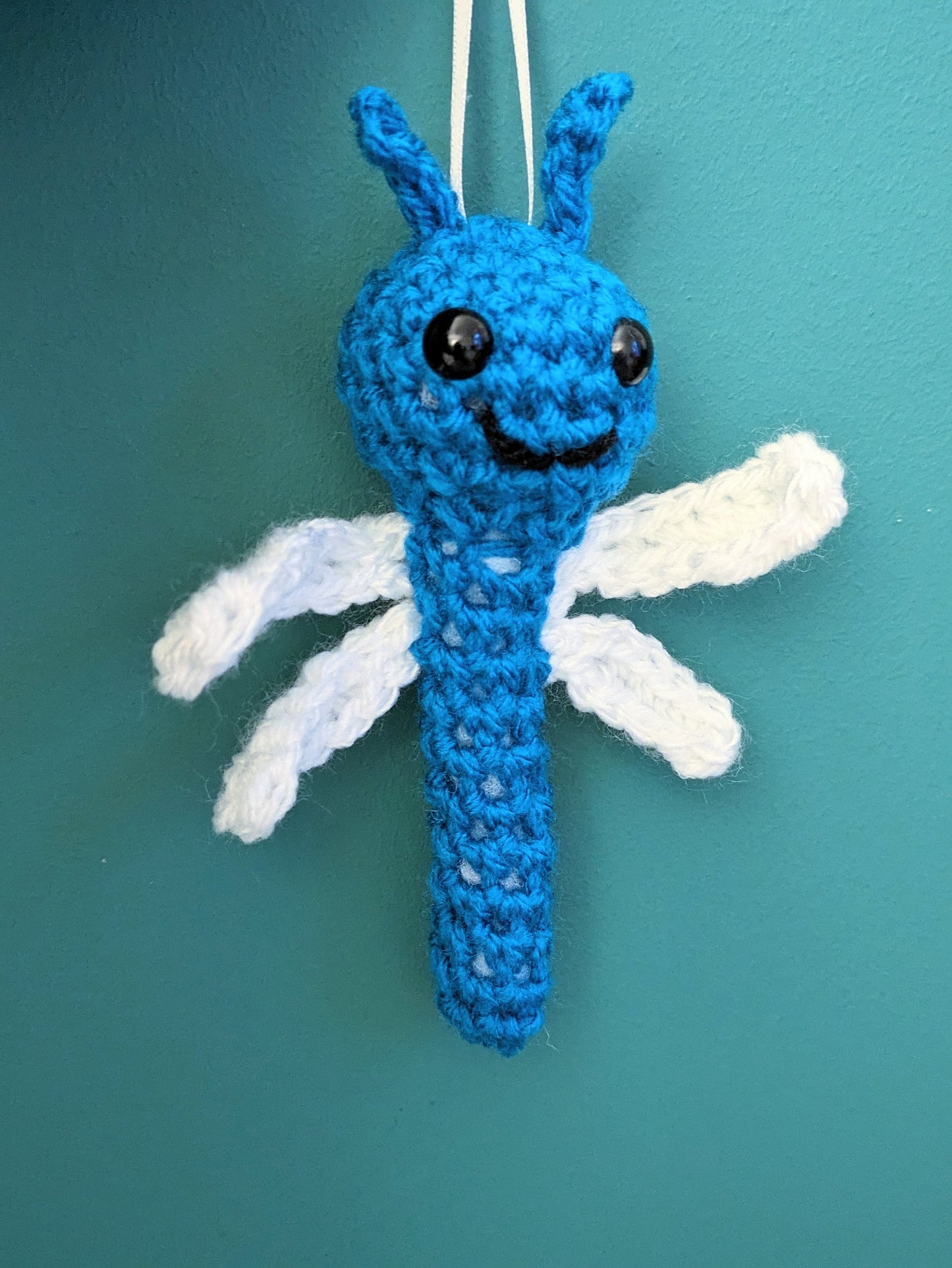 Dragonfly Crochet Ornament, Wall Hanging, Birthday Gift, Butterfly, Home Decorations, Blue Dragonfly Decor, Wings, Crochet Core
