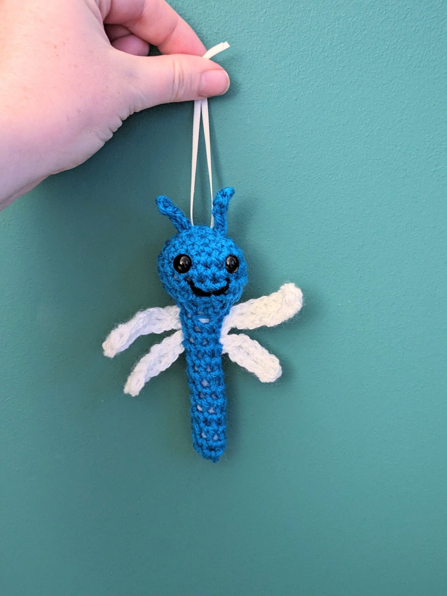 Dragonfly Crochet Ornament, Wall Hanging, Birthday Gift, Butterfly, Home Decorations, Blue Dragonfly Decor, Wings, Crochet Core