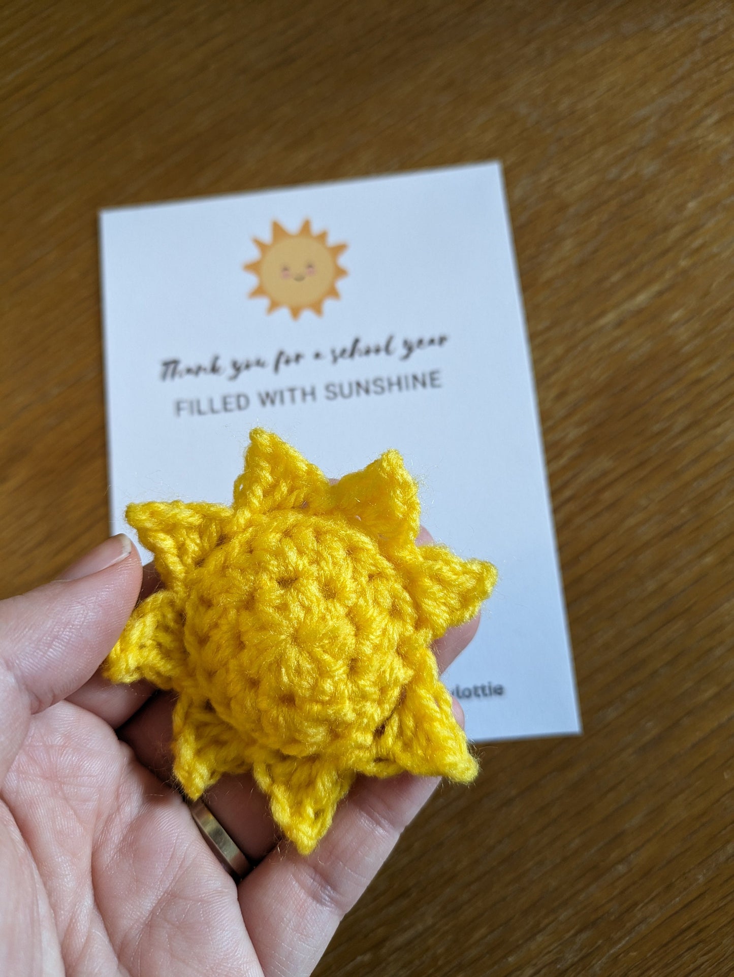 Thank you for a School Year Filled with Sunshine, Pocket Hug Sunshine Token, Teacher Appreciation, Nursery Key Worker, Teaching Assistant